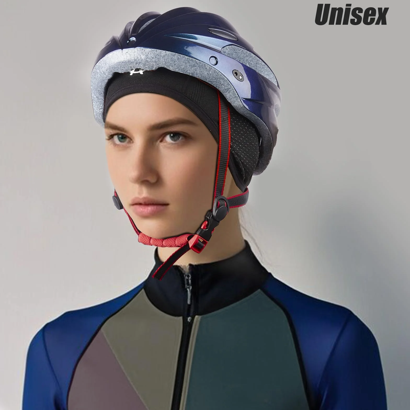 ROTTO Czapka rowerowa pod kask, czapki rowerowe, oddychające, z nausznikami, do jazdy na rowerze, biegania, wędrówek, czarno-szara