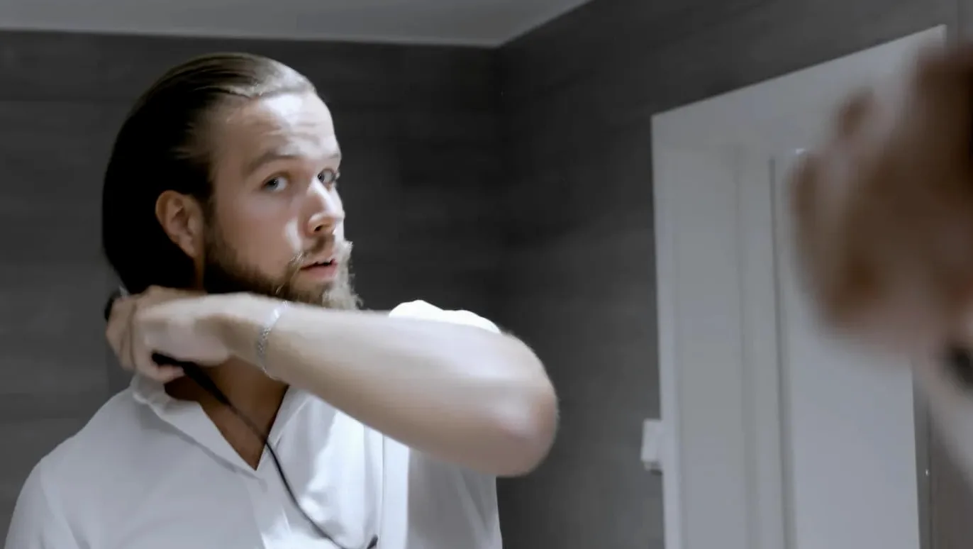Odenson Beard Straightener Szczotka wygładzająca z drutem do brody, podgrzewany grzebień do pielęgnacji i stylizacji brody