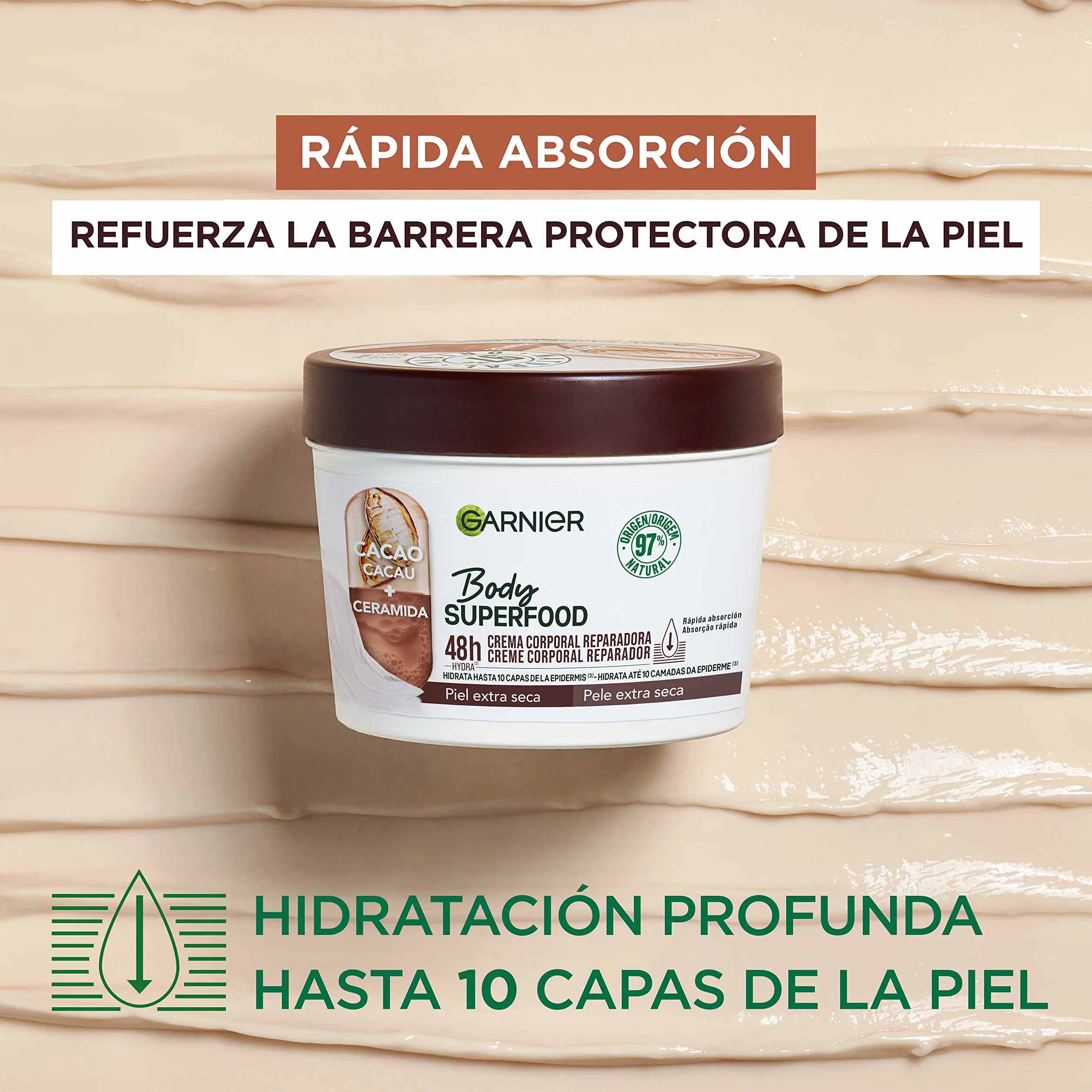 GARNIER Body Food Cacao Nawilżanie Kojąca 380 ml