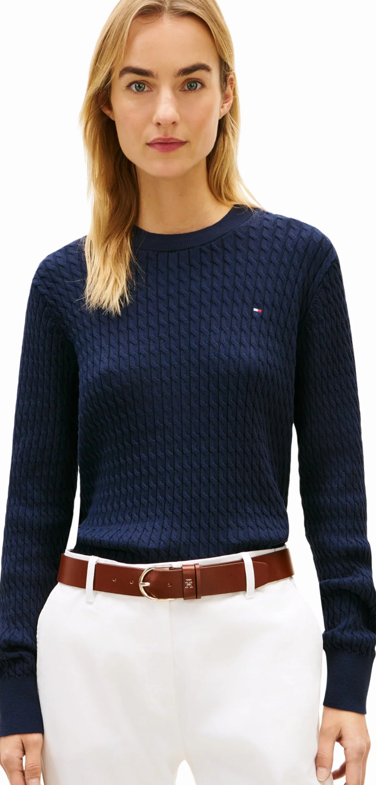 Tommy Hilfiger Sweter damski, Niebieski (Dark Night Navy), XXS