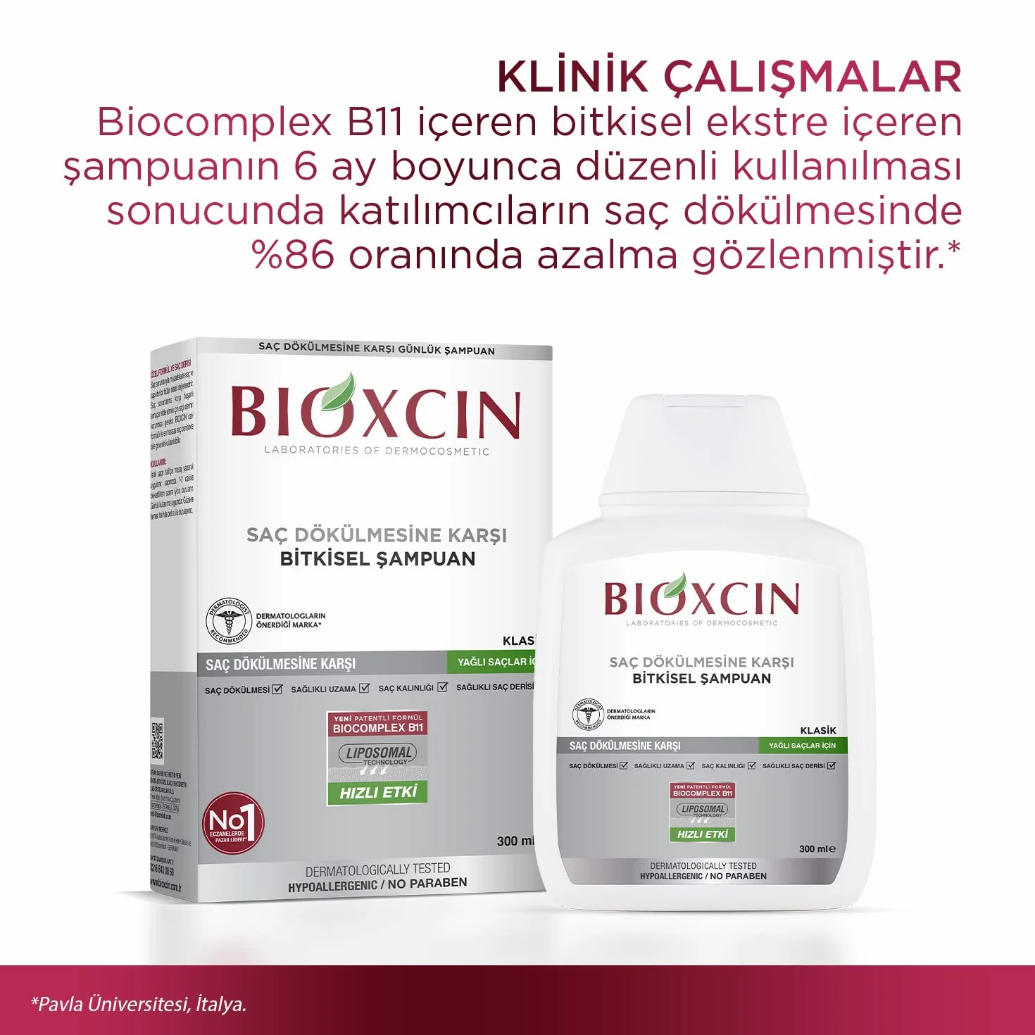 Bioxcin Szampon przeciw wypadaniu włosów przetłuszczających się (300 ml) – roślinny szampon przeciwzmarszczkowy z BIOCOMPLEX B11 i liposomami dla gęstszych włosów i mniejszego wypadania włosów