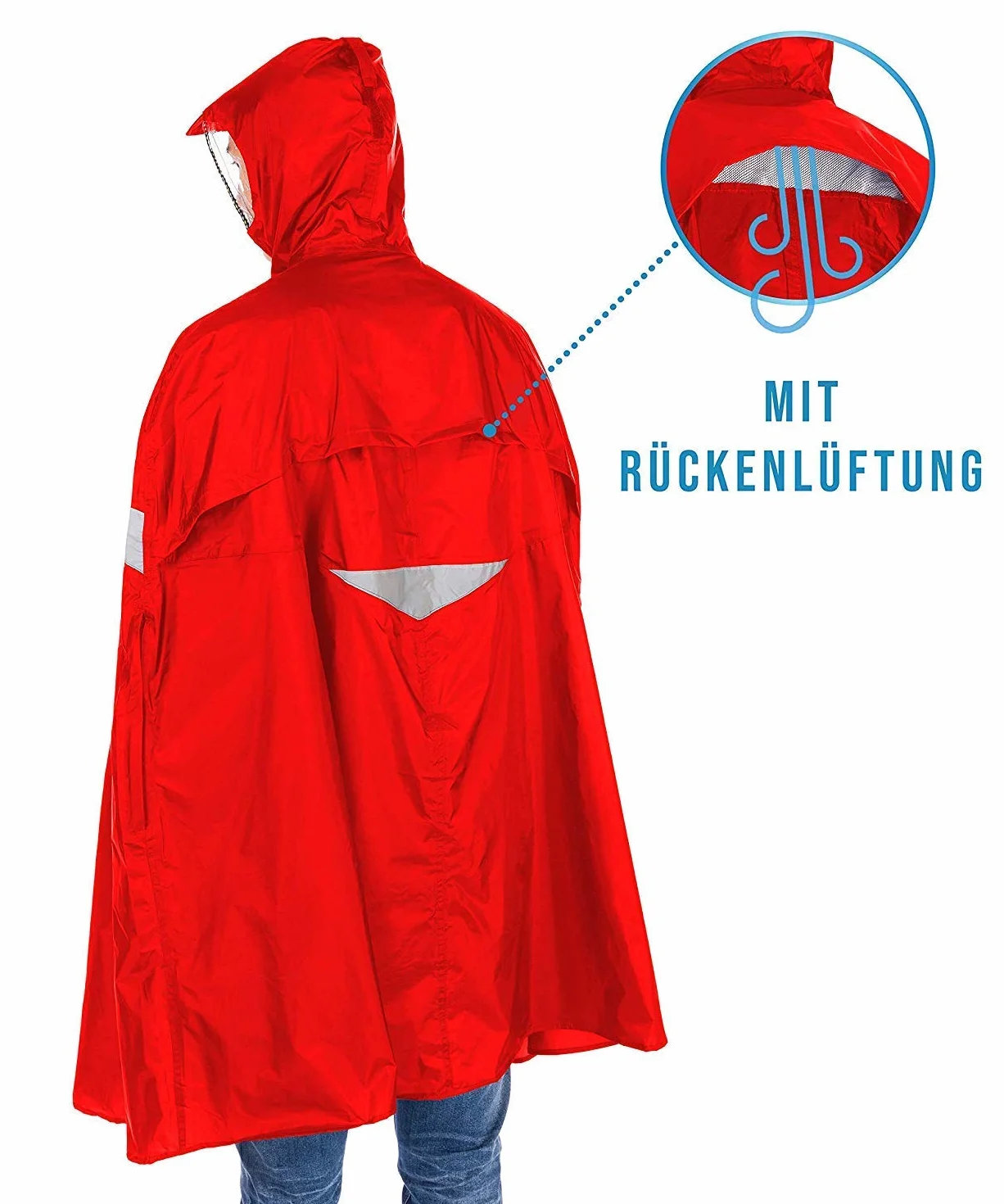 Hock Super Praktiko Radponcho, 30% redukcji, ponczo przeciwdeszczowe do roweru, dla dorosłych kobiet, logo, na wszystkie pory roku, Ob Signal, długie