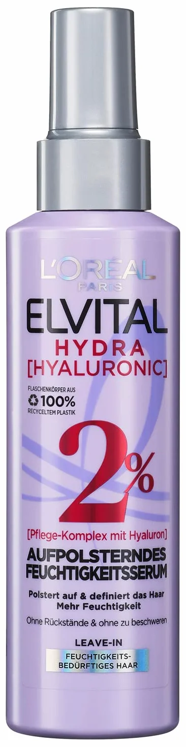 L'Oréal Paris Elvital Nawilżający spray do włosów z połyskiem Serum hialuronowe dla Hydra Hyaluronic, 150 ml