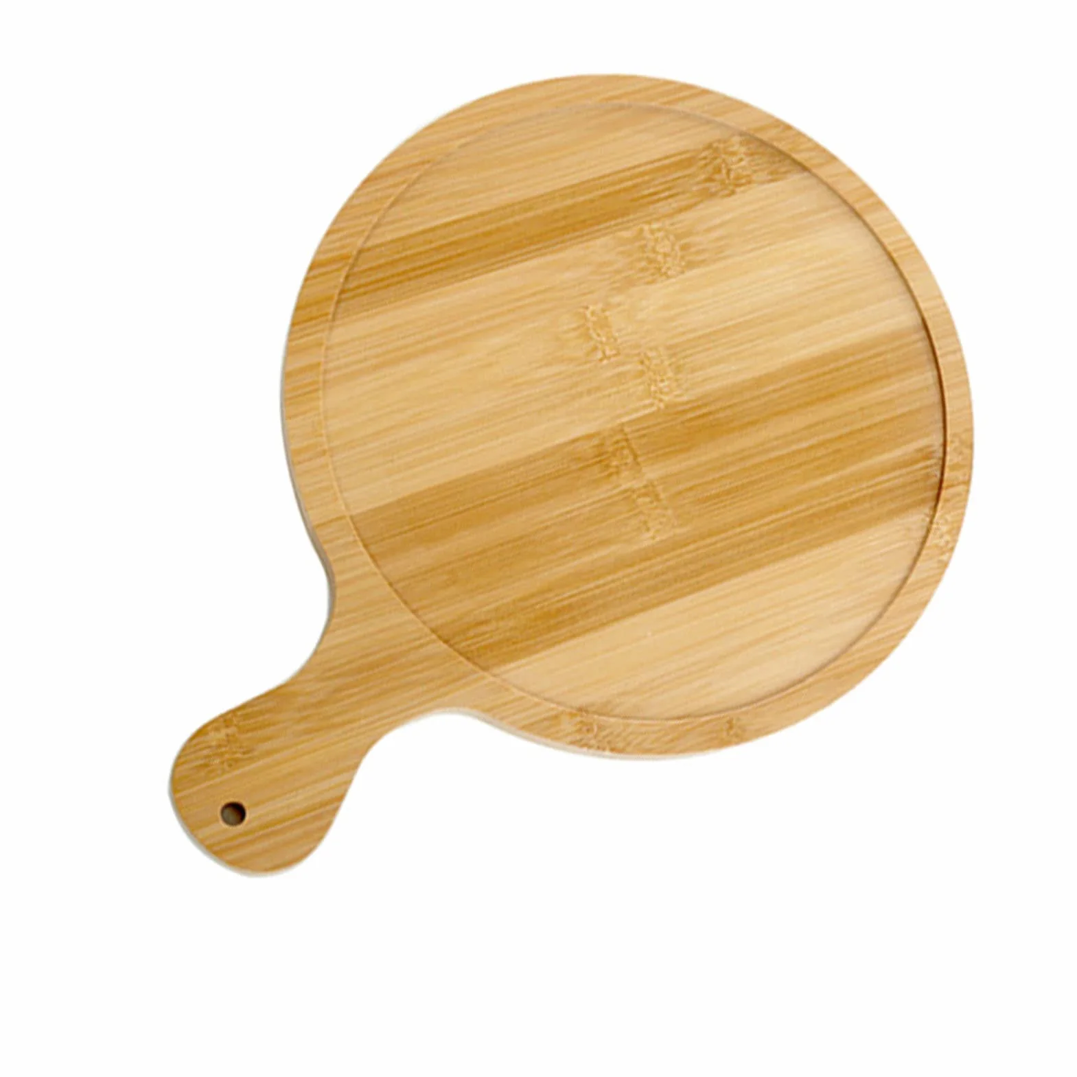 Shanrya Okrągły talerz do serwowania pizzy, solidna drewniana taca do serwowania pizzy do restauracji (15 cm do pizzy 12,7 cm)