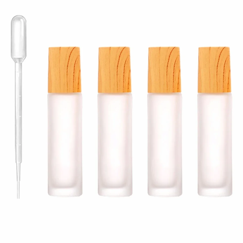Roll On Szklana butelka na olejki eteryczne, szklane butelki do napełniania olejków eterycznych, perfum, aromaterapii, 10 ml
