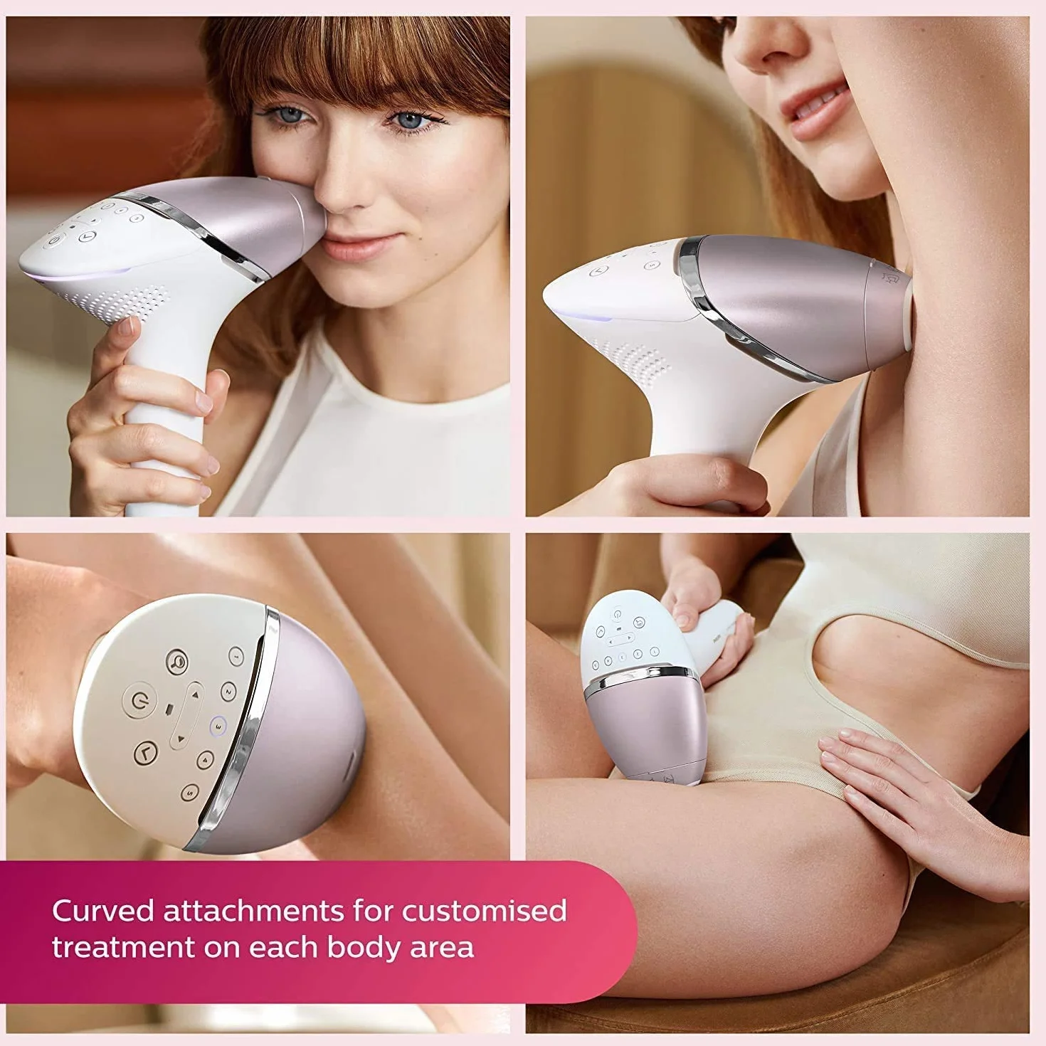 Philips Lumea Prestige IPL bezprzewodowe urządzenie do usuwania włosów z 3 nasadkami do ciała, twarzy i obszarów precyzyjnych (bikini i pachy) – BRI954/00