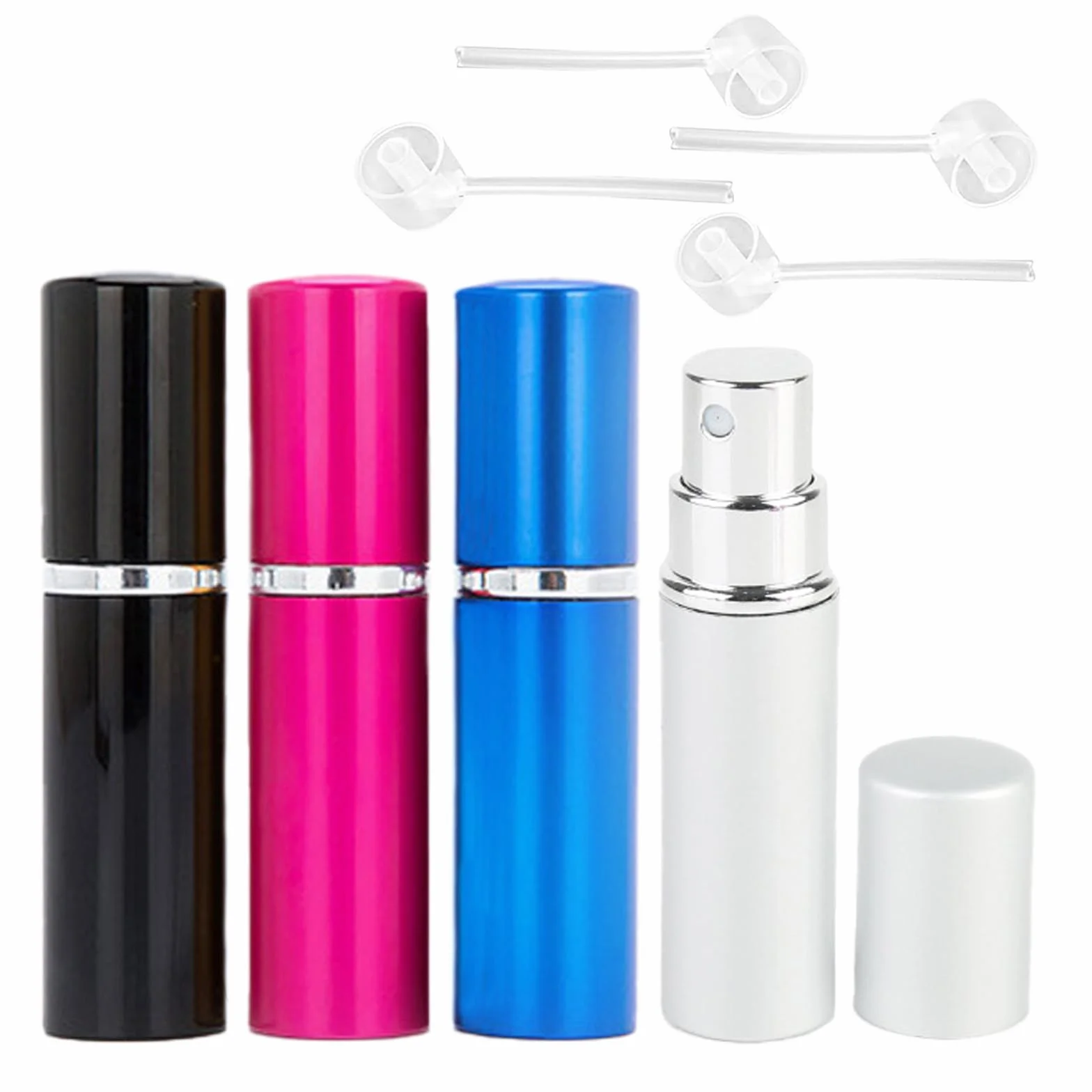 KEYRI 4 butelki z rozpylaczem perfum 10 ml, rozpylacz perfum do wielokrotnego napełniania, podróżny dozownik po goleniu, mini butelka z rozpylaczem, pusta butelka podróżna, do bagażu kieszonkowego,