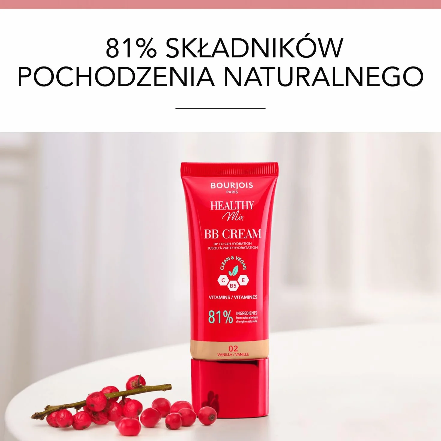 Bourjois Healthy Mix kryjący krem BB z kompleksem witamin C, E i B5 nr 01 Ivory, 30 ml