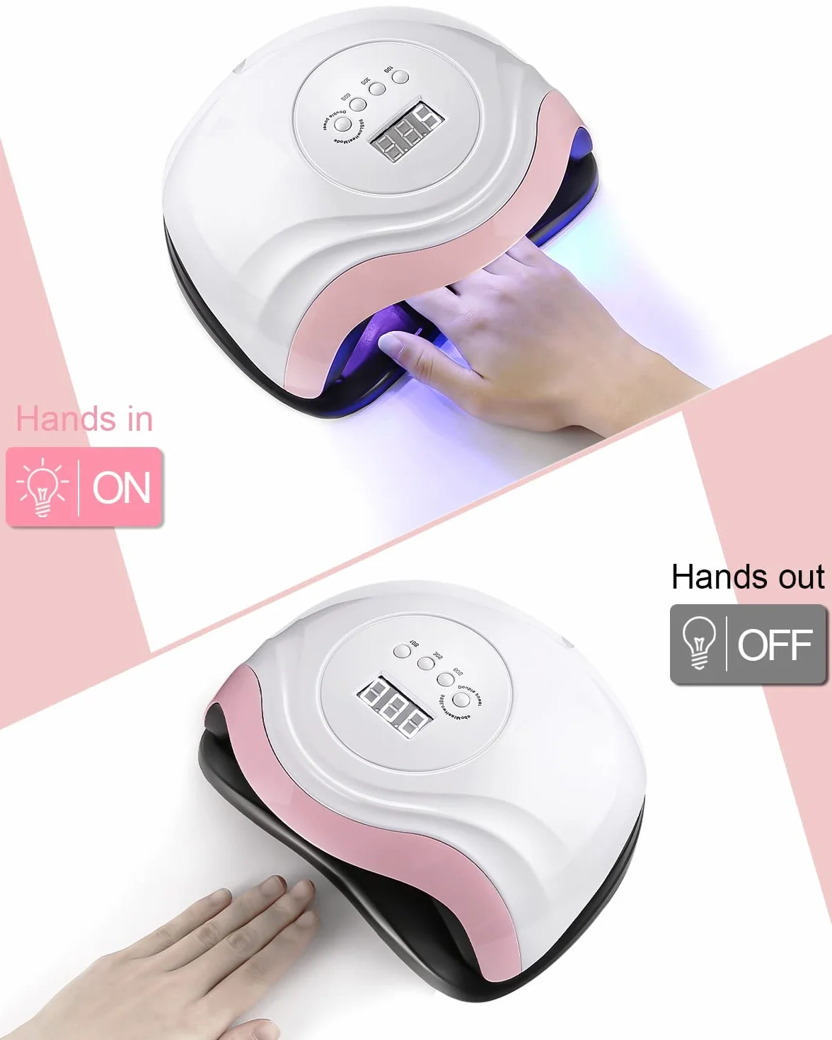 Lampa do Paznokci,168 W, 36 Diod UV LED, Lampa do Paznokci Profesjonalna Lampa do Paznokci z Timerem 10/30/60/99s i Inteligentnym Czujnikiem do Paznokci uRąk i Stóp do Wszystkich Lakierów żelowych Hybrydowych