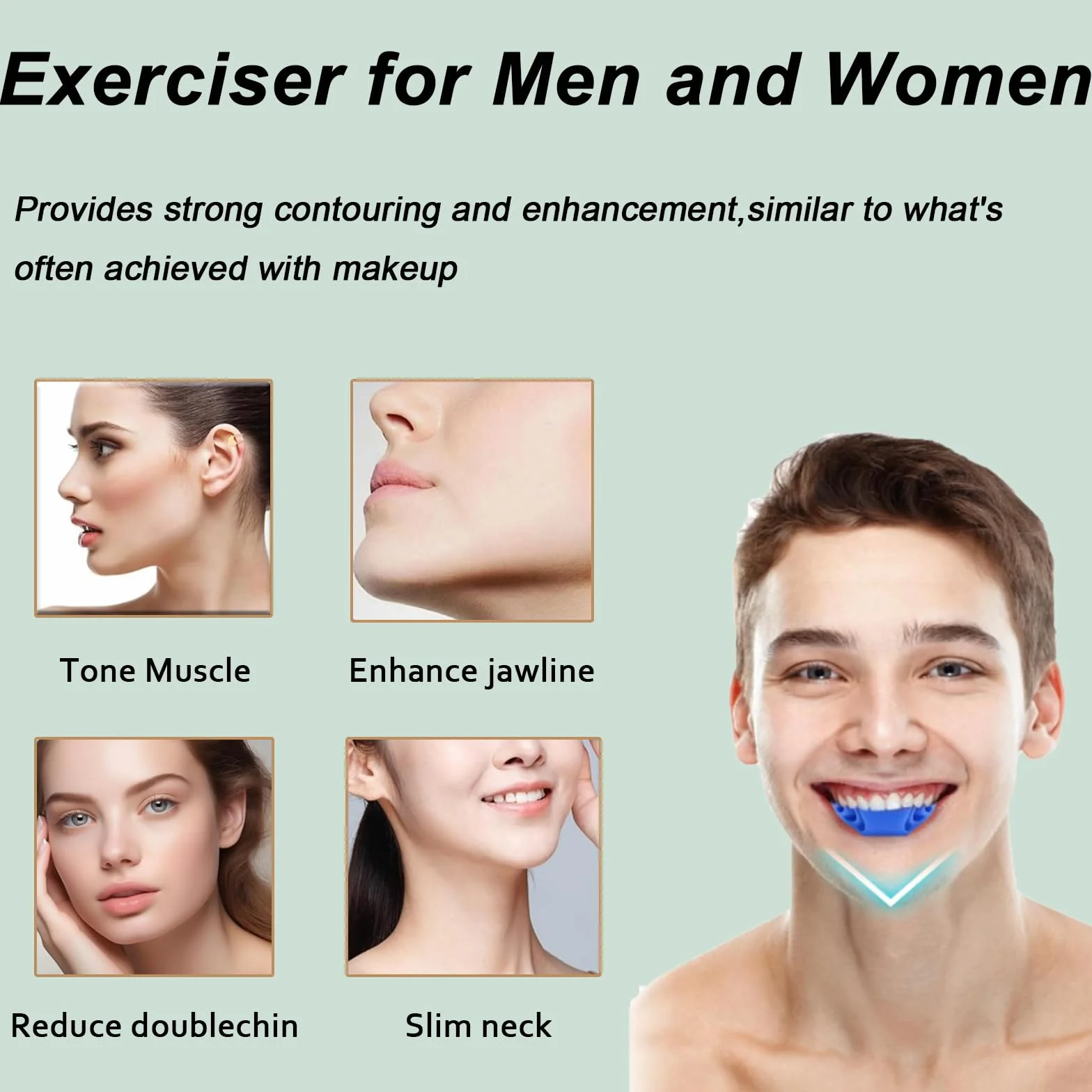 Jawline trener szczękowy, 3 sztuki, trener szczękowy dla mężczyzn i kobiet, przyrząd do treningu mięśni szczęki, podwójny podbródek, do twarzy, ust, piłki fitness z linii szczęki, treningu