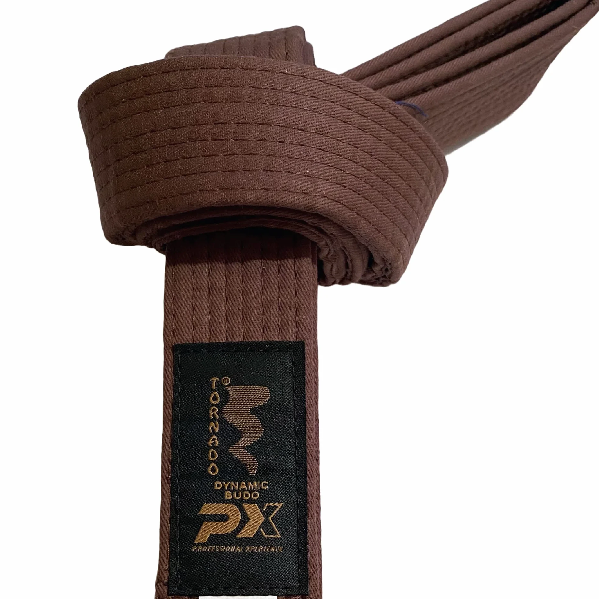 Pasek do sportów walki - brązowy 330 cm długości, 4 cm szerokości - karate, judo, taekwondo, jujutsu, kickboxing, ninjutsu, brązowy