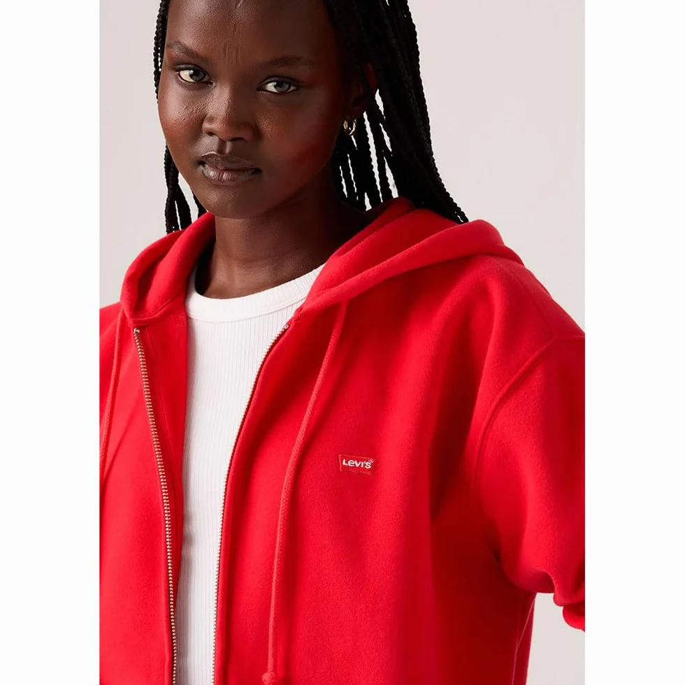 Levi's Everyday Zip Hoodie True Red Fleece, czerwony (True Red), S