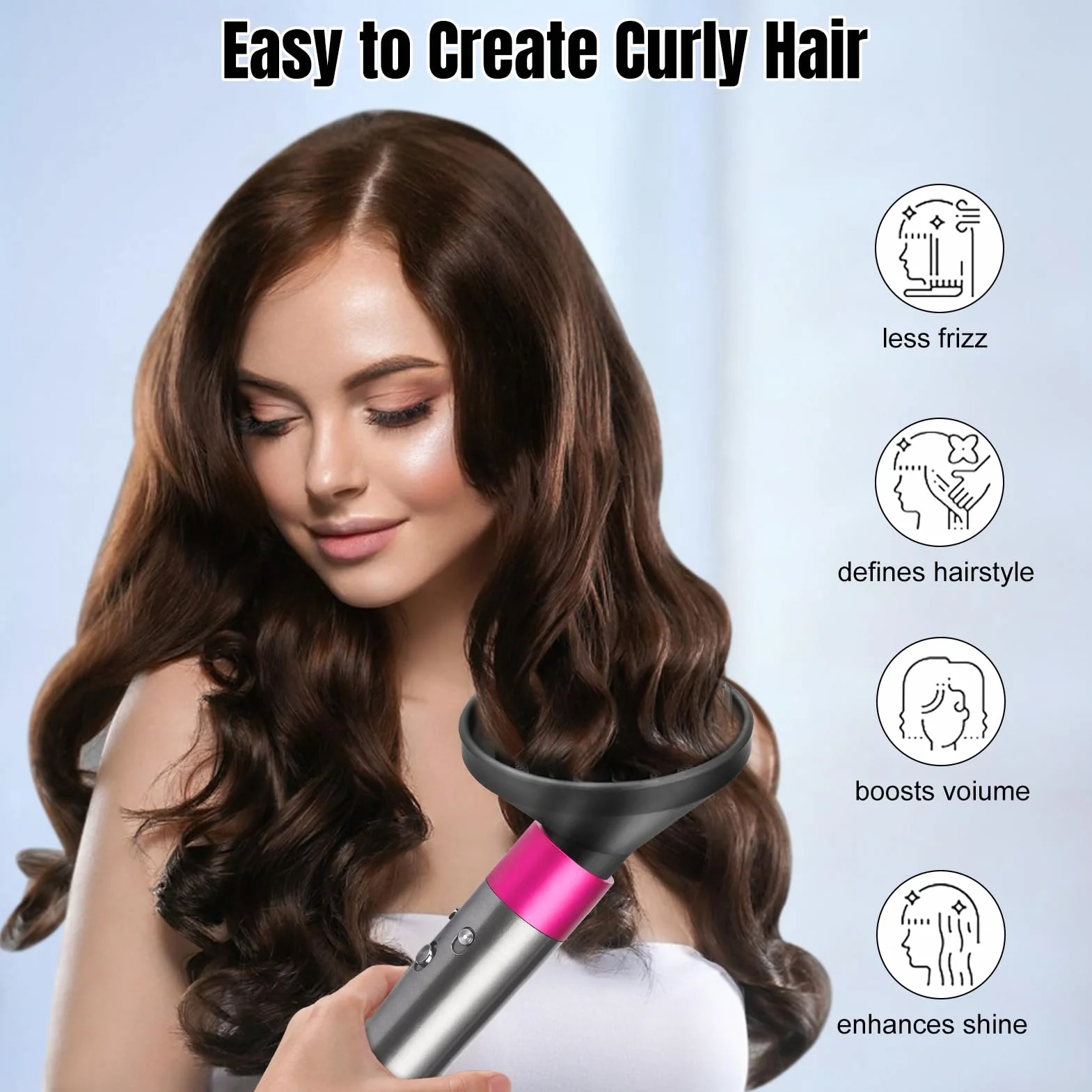 Ulepszona nasadka dyfuzora do Dyson Airwrap Styler HS01 HS03 HS05, przekształcająca stylizator powietrza w suszarkę do włosów