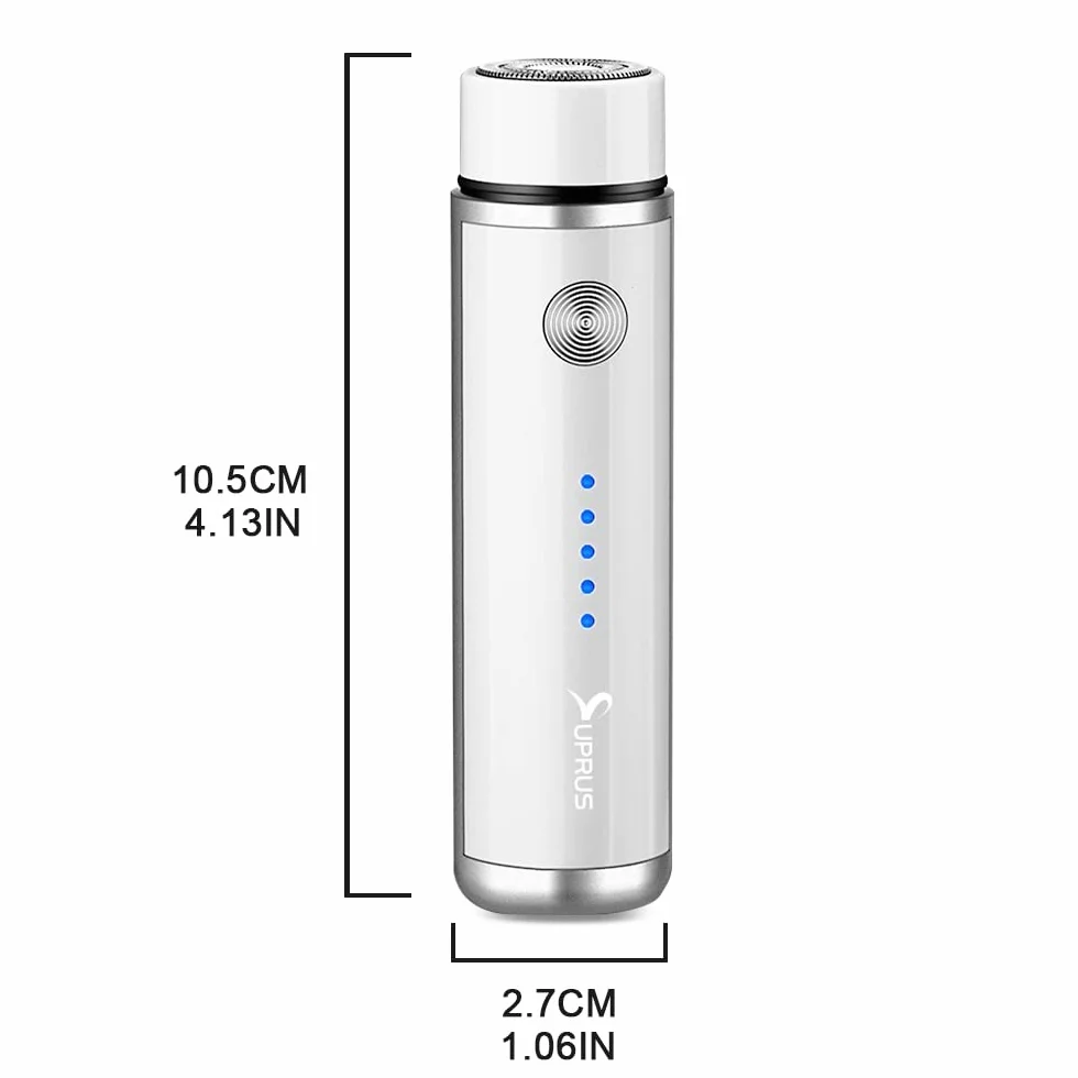 SUPRUS Damska golarka elektryczna z możliwością ponownego ładowania przez USB, do twarzy, brody, wąsów, nóg, pach, bikini, LED, wskaźnik baterii, bezprzewodowy (biały)