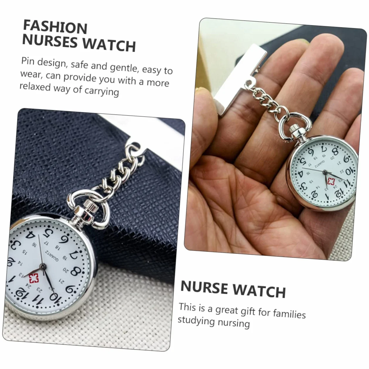 Amosfun 2 Sztuk Zegarek Kieszonkowy Relojes Para Mujeres Dziewczyna Zegarek Zegarek Damski Zegarki Dla Dziewczynek Klips Do Kluczy Zegarek Kieszonkowy Pielęgniarka Zegar Kieszonkowy Moda