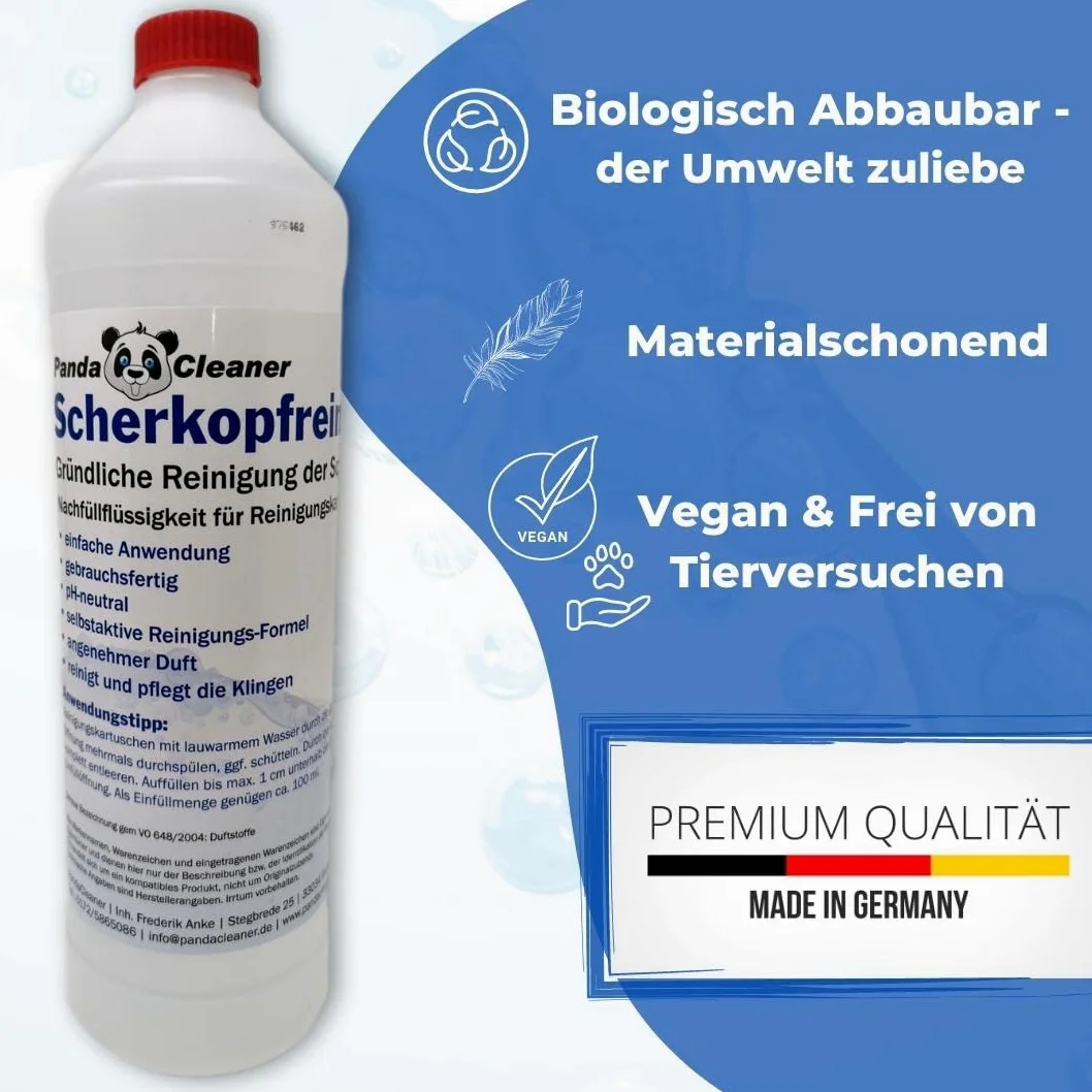 PandaCleaner płyn do czyszczenia głowic golących 1000ml do wkładów Braun CCR