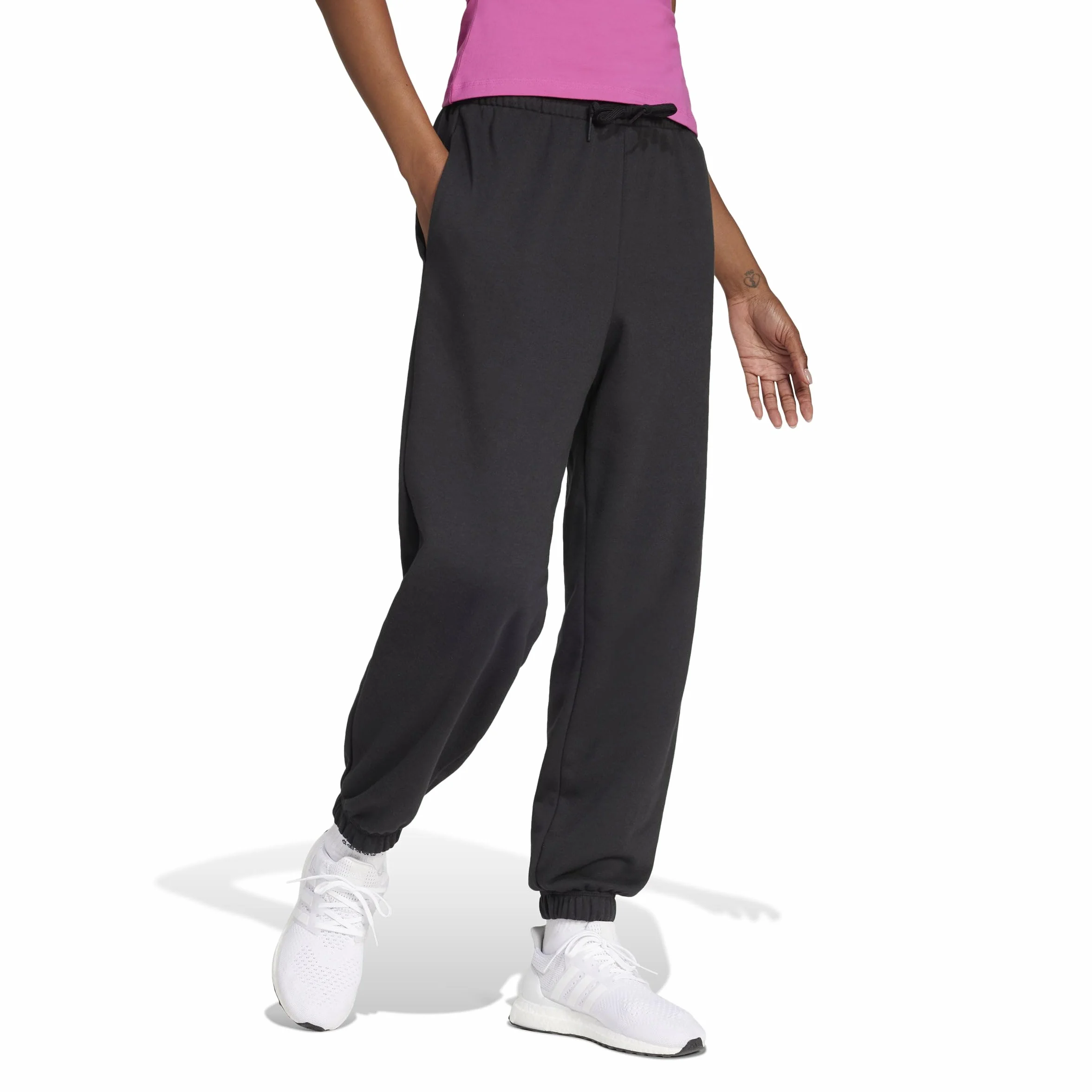 adidas ESSENTIALS LINEAR FRENCH TERRY CUFFED PANTS - Spodnie Kobiety