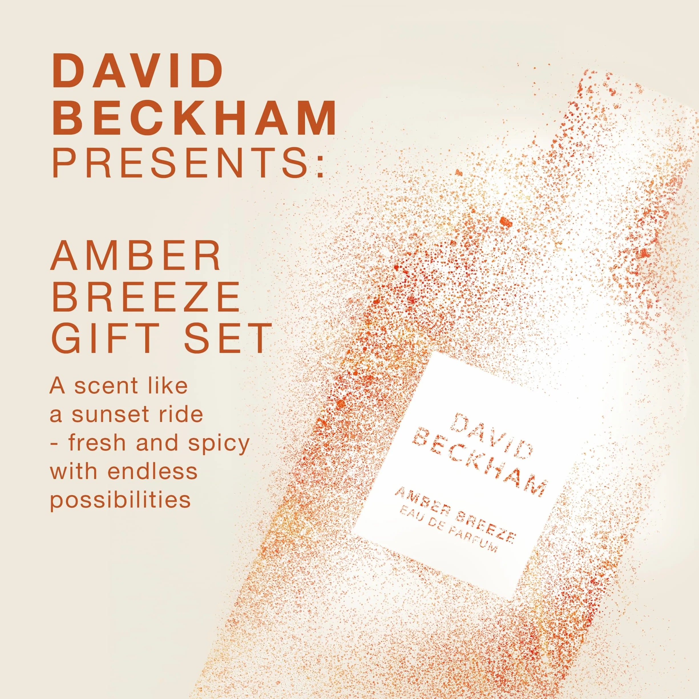 David Beckham Pudełko prezentowe Amber Breeze, woda perfumowana 100 ml i żel pod prysznic 150 ml, aromatyczny bursztynowy zapach dla niego
