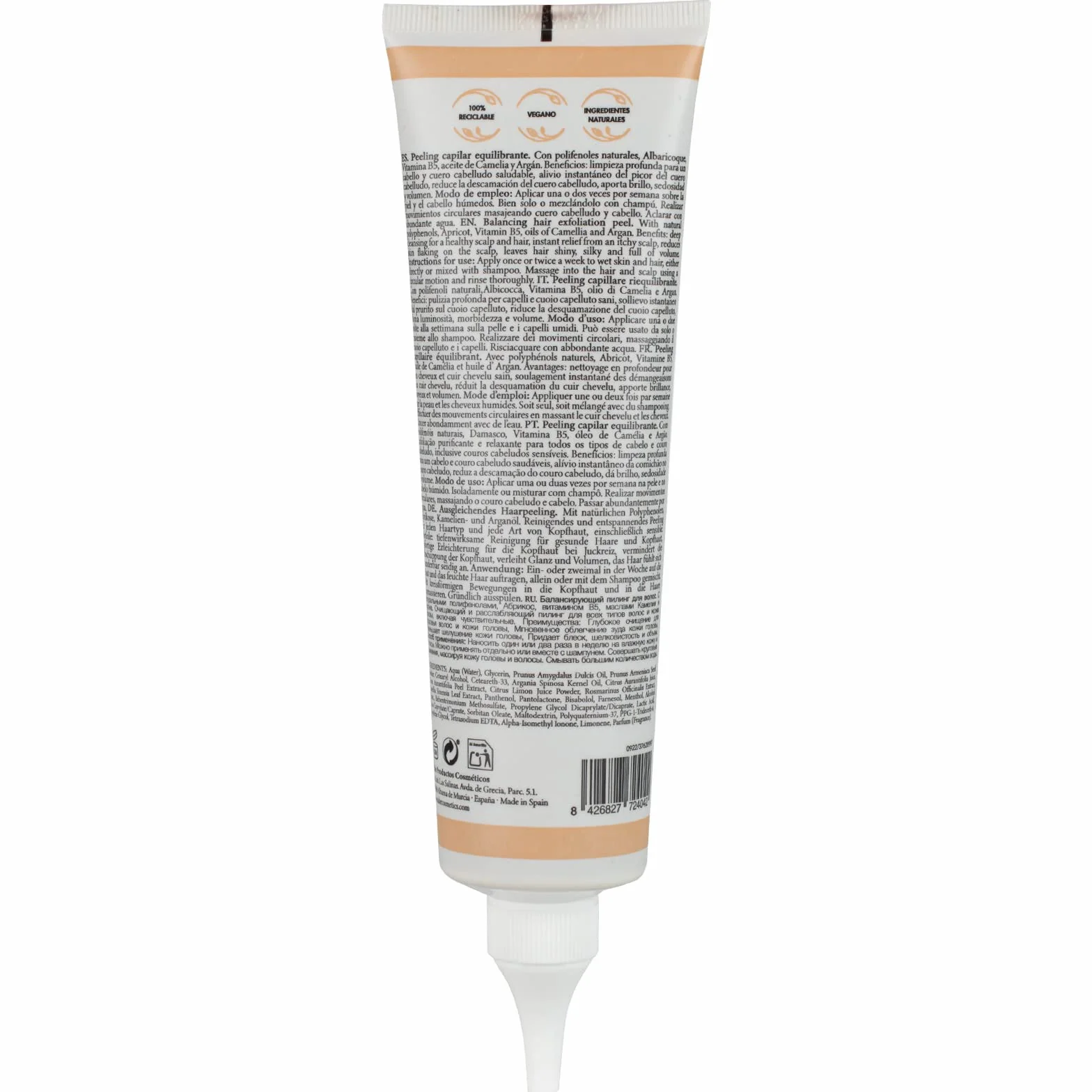Tahe Nature Peeling wyważająca kapilara z oczyszczającym działaniem złuszczającym do wszystkich rodzajów włosów, 150 ml