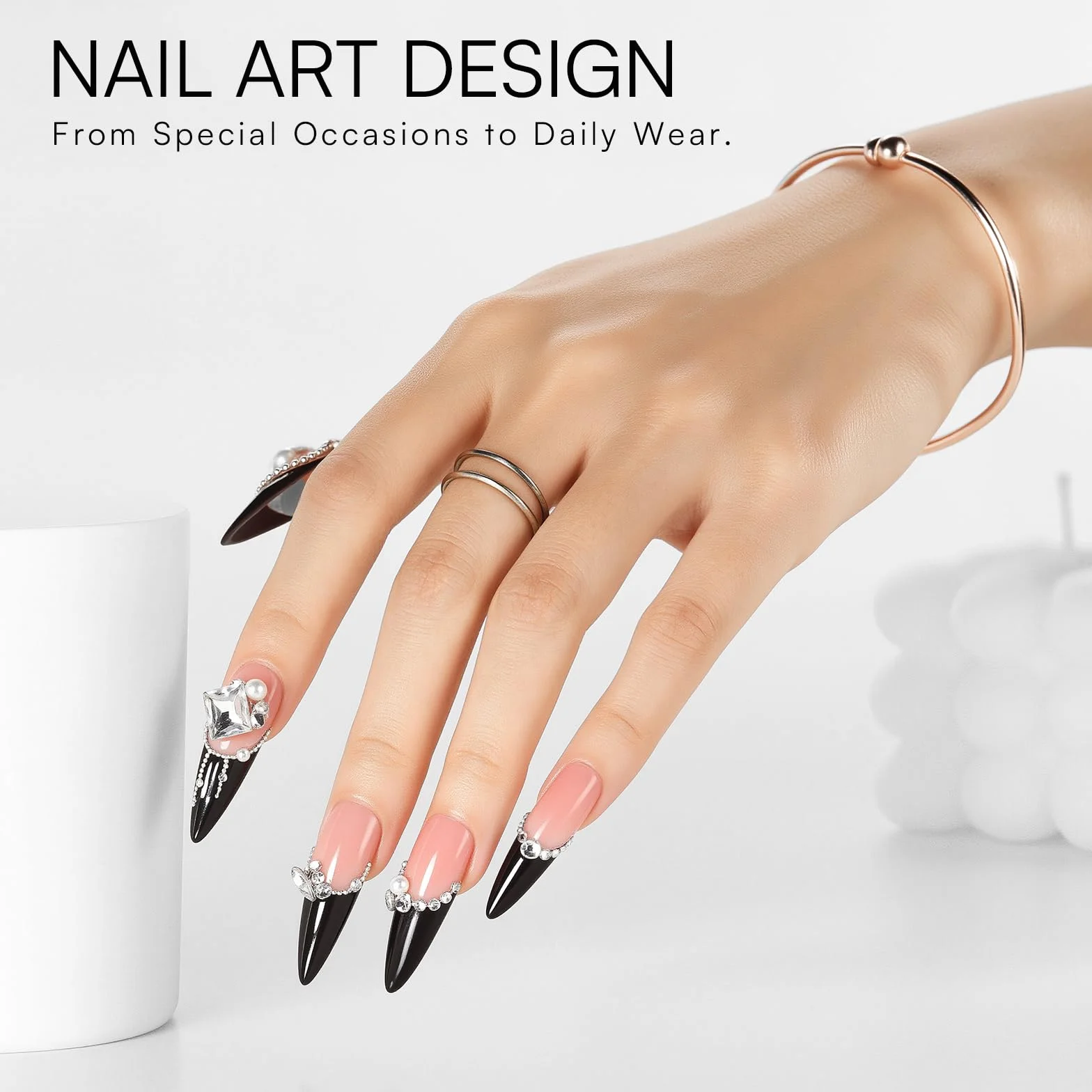 Makartt Zestaw żelowych lakierów do paznokci, czarny biały zestaw żelowych lakierów do paznokci czarno-biały Soak Off Nail Gel Polish LED Required UV Gel Polish Kit czarne białe paznokcie żel do