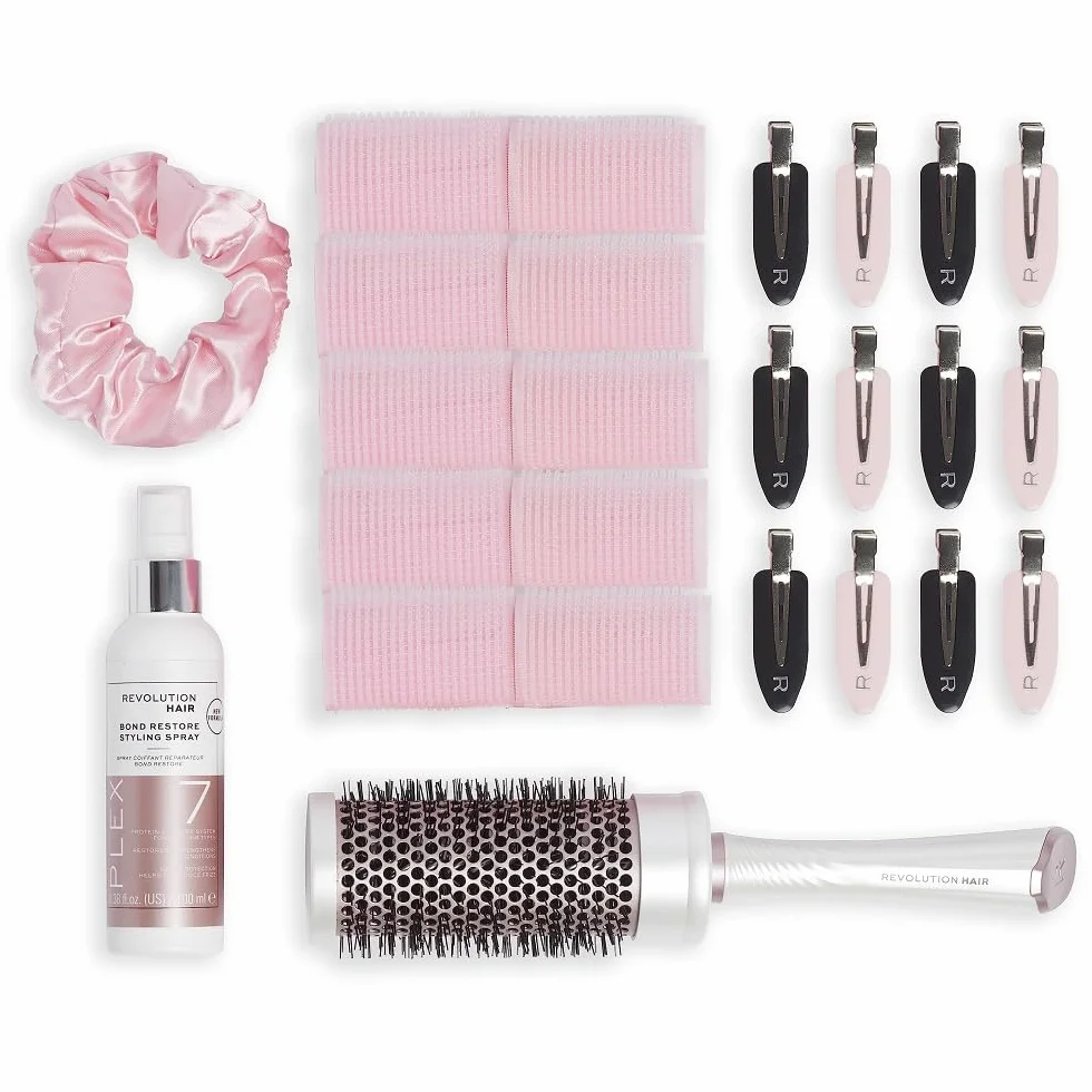 Revolution Haircare Zestaw upominkowy Plex Heat Protect Blowout 6 produktów z torbą
