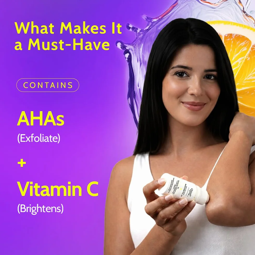 Chemist at Play Zjaśniający i wybielający walczyk do szyi, kolan i łokci z 6% witaminą C + kwasem hialuronowym + AHA + niacynamidem + ceramidy Exfoliują, rozjaśniają skórę i nawilżają suchą skórę 40ml