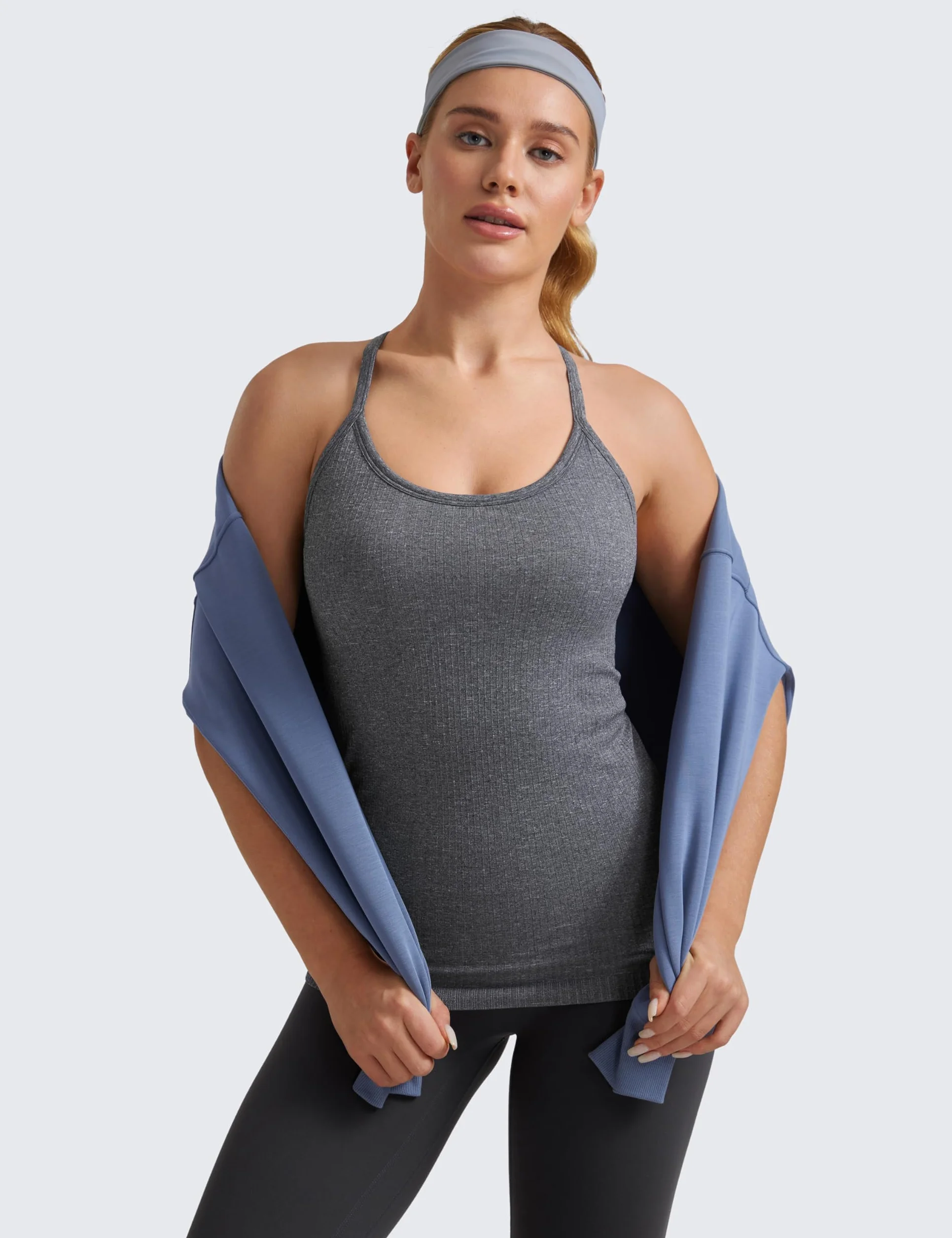 CRZ YOGA Bezszwowe Koszulki Treningowe Dla Kobiet Racerback Athletic Camisole Sportowe Koszulki Z Wbudowanym Biustonoszem