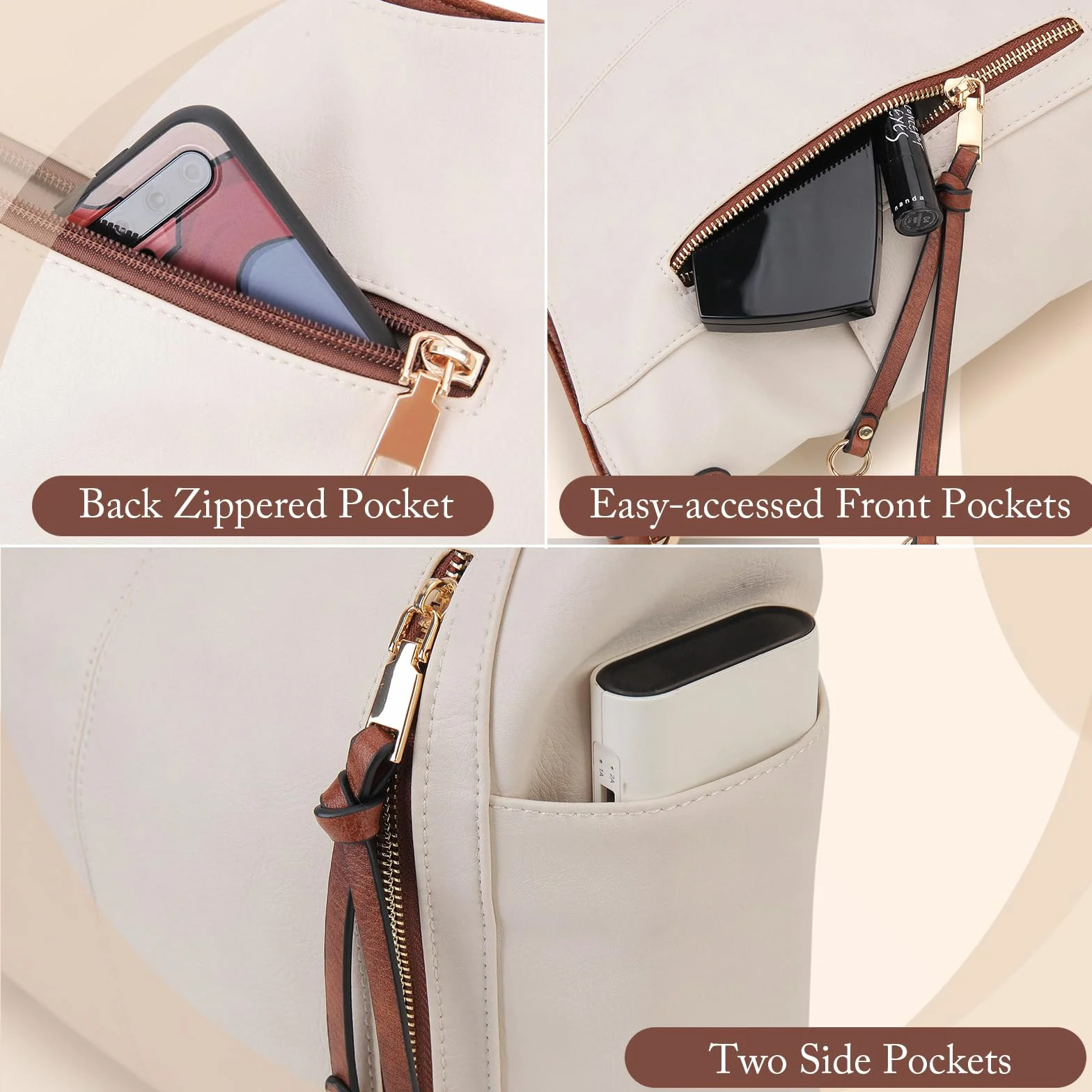 Chase Chic Torba hobo dla kobiet, torebka damska z poliuretanu, modna torba crossbody na ramię do pracy, podróży