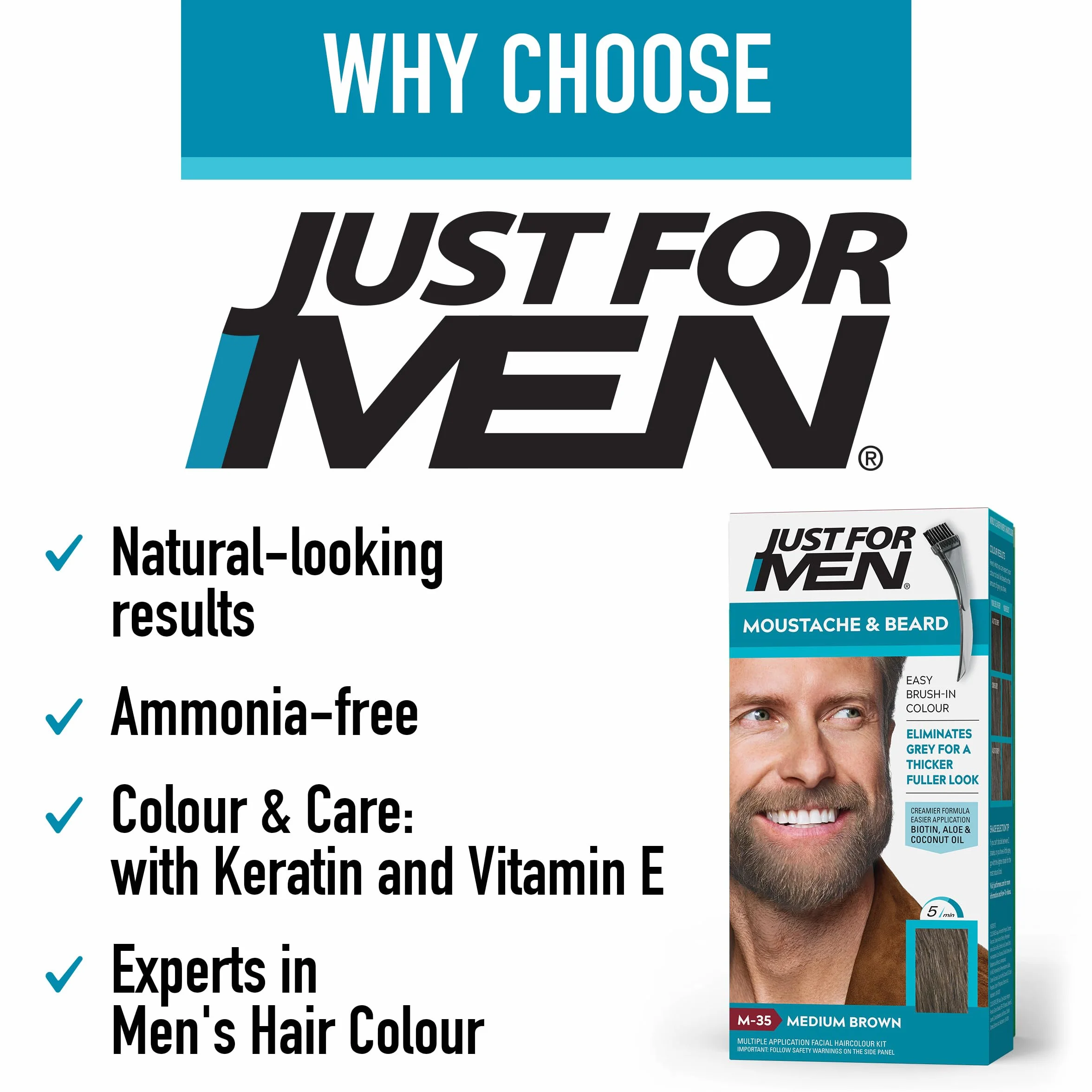 Just for men Beard Medium Brown, 1 Kawałek