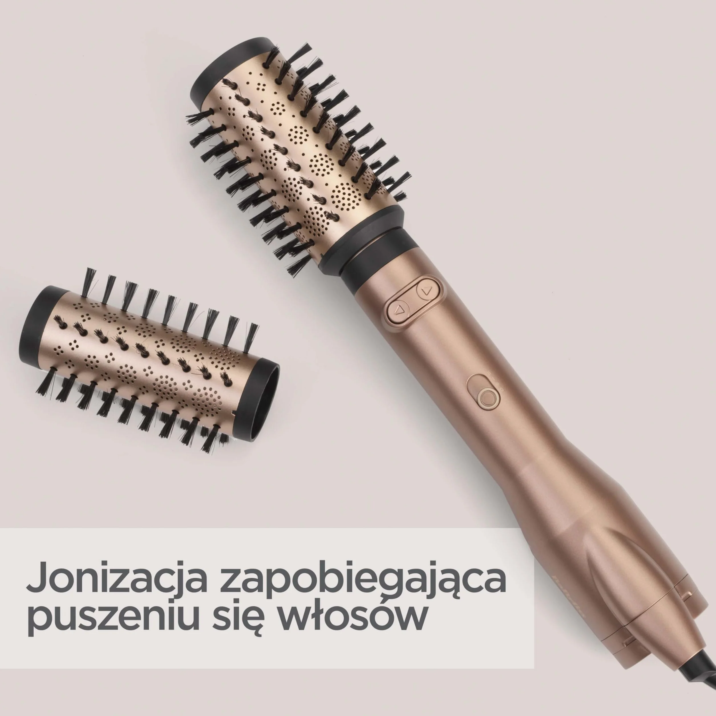 BaByliss Big Hair Dual Hot Air Rotating Brush - 650 W, technologia jonowa, nakładki 50 mm i 40 mm, 2 kierunki obrotu, 2 ustawienia temperatury + zimny nadmuch, czarny, AS952E