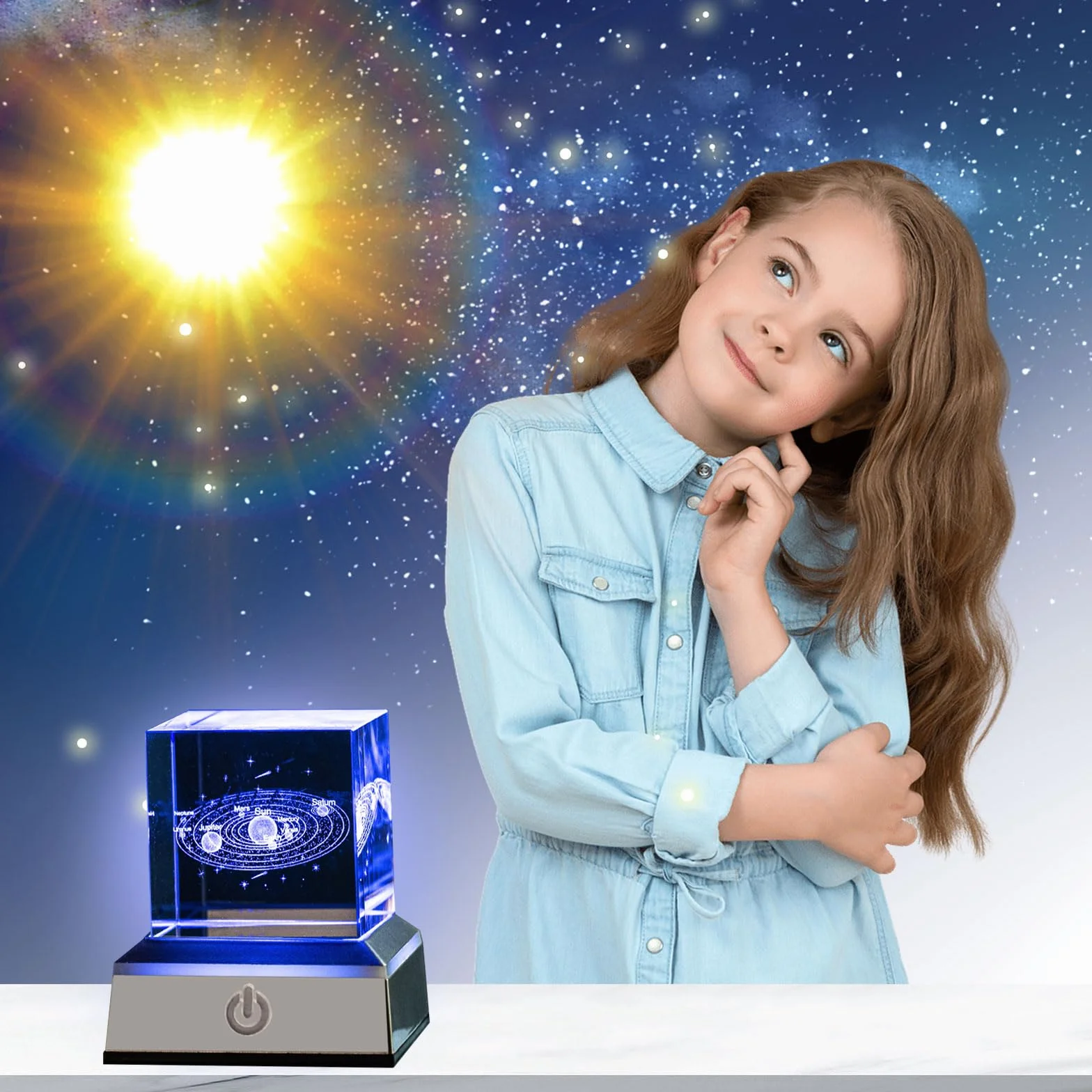 Kryształowa kula 3D, kryształowa kula 3D, kryształowa kula 3D, lampka nocna, galaktyka, kryształowa kula z diodami LED, kolorowa lampka nocna, podstawa dla miłośników astronomii, dekoracja