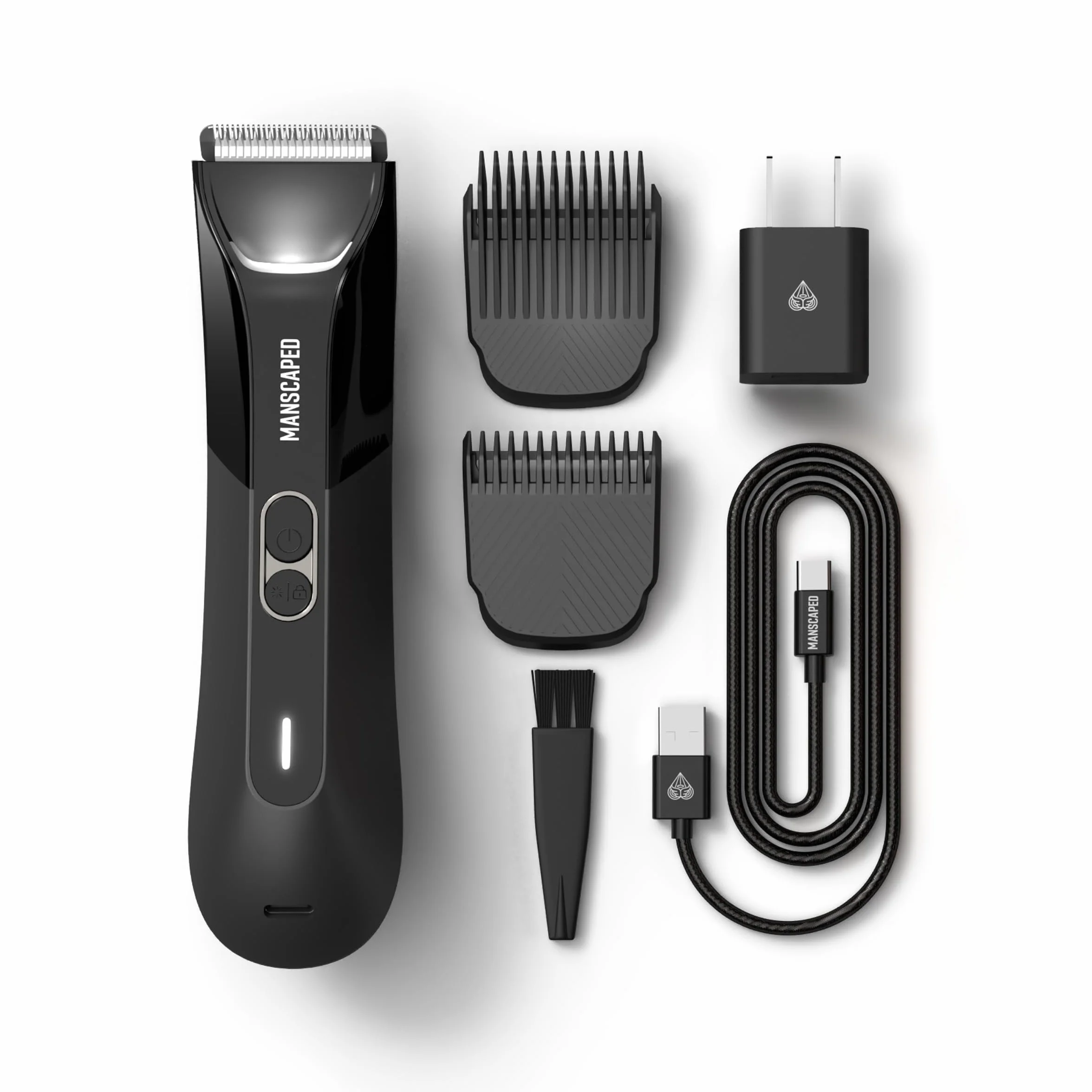 MANSCAPED® The Lawn Mower® 4.0 PRO trymer do ciała, wodoodporna maszynka do golenia, ładowanie USB-C i bezprzewodowe, blokada bezpieczeństwa