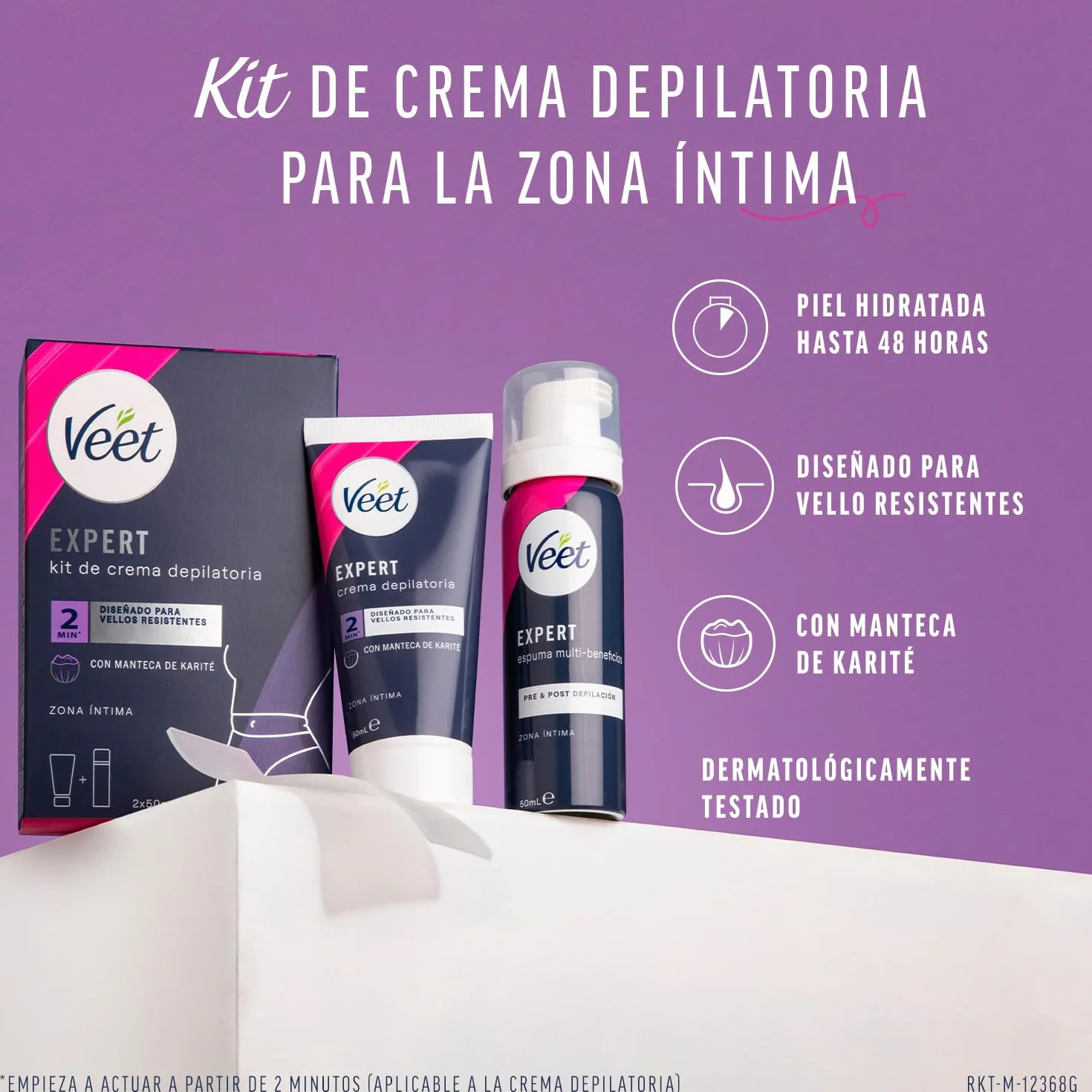 Veet Expert Zestaw do depilacji intymnych stref ciała krem 50 ml pianka 50 ml