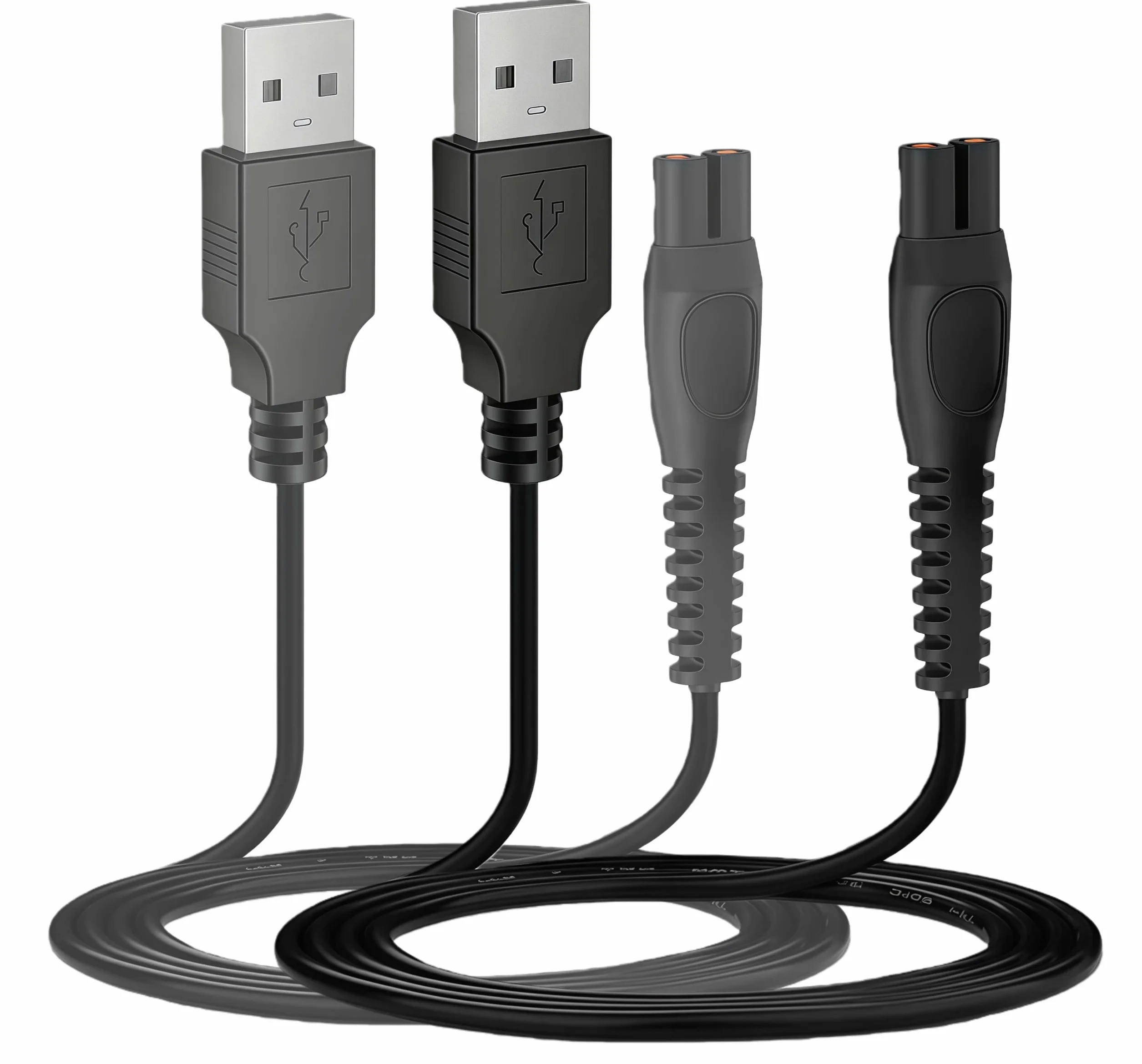 2 Pack| Zamienny kabel ładujący USB 5 V kompatybilny z urządzeniami Philips QP2724, QP2720, QP2734, QP2824, QP4530, QP4631, MG7910, MG5910, MG9510 | NIE dla 4.3V