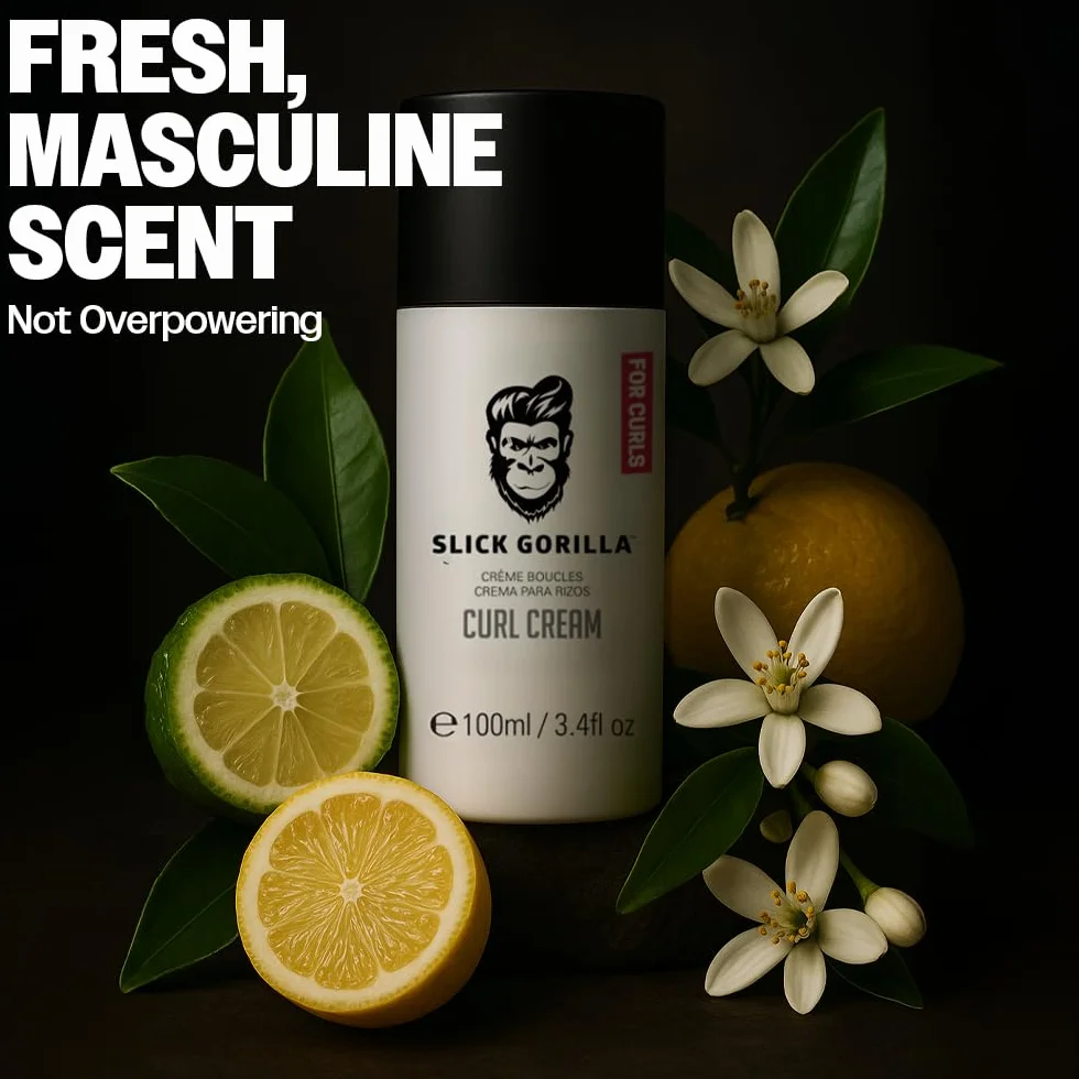 Slick Gorilla Krem do loków, lekki, do definicji, niestrzępiący się, nie wypada, definiujący falowane i kręcone włosy, produkty do stylizacji włosów, 100 ml