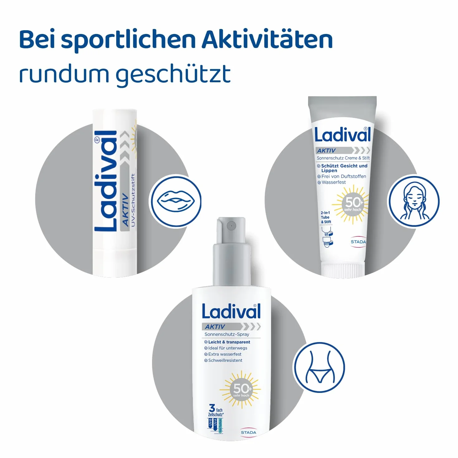 Ladival krem przeciwsłoneczny do ust LSF 50+ ochrona UVA UVB wodoodporny 4,8 g