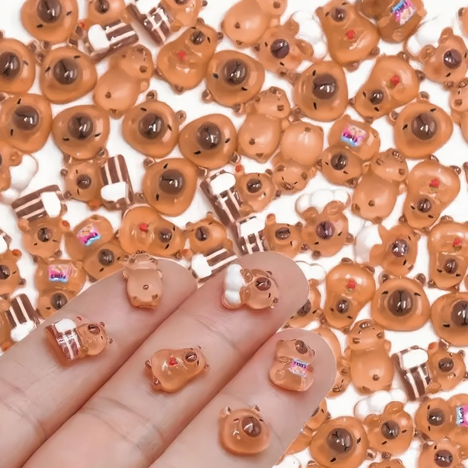 200 sztuk mini figurek capybaras z pudełkiem do przechowywania zwierząt w brązowej mące słodka miniaturowa świnka wodna do majsterkowania rzemiosło decor