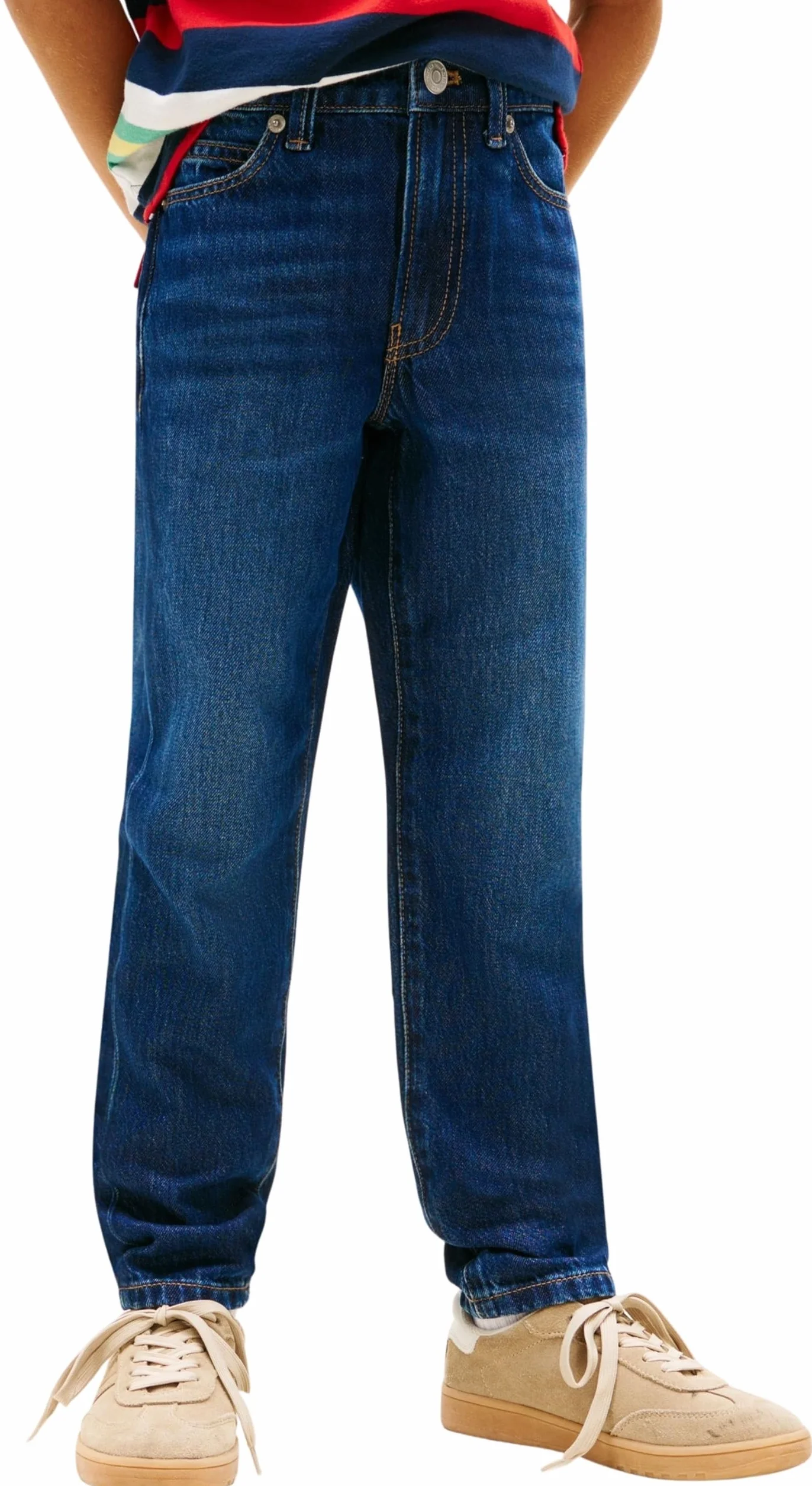 Tommy Hilfiger Straight Dark Blue Jeans Kb0kb10399 - Dżins Chłopcy