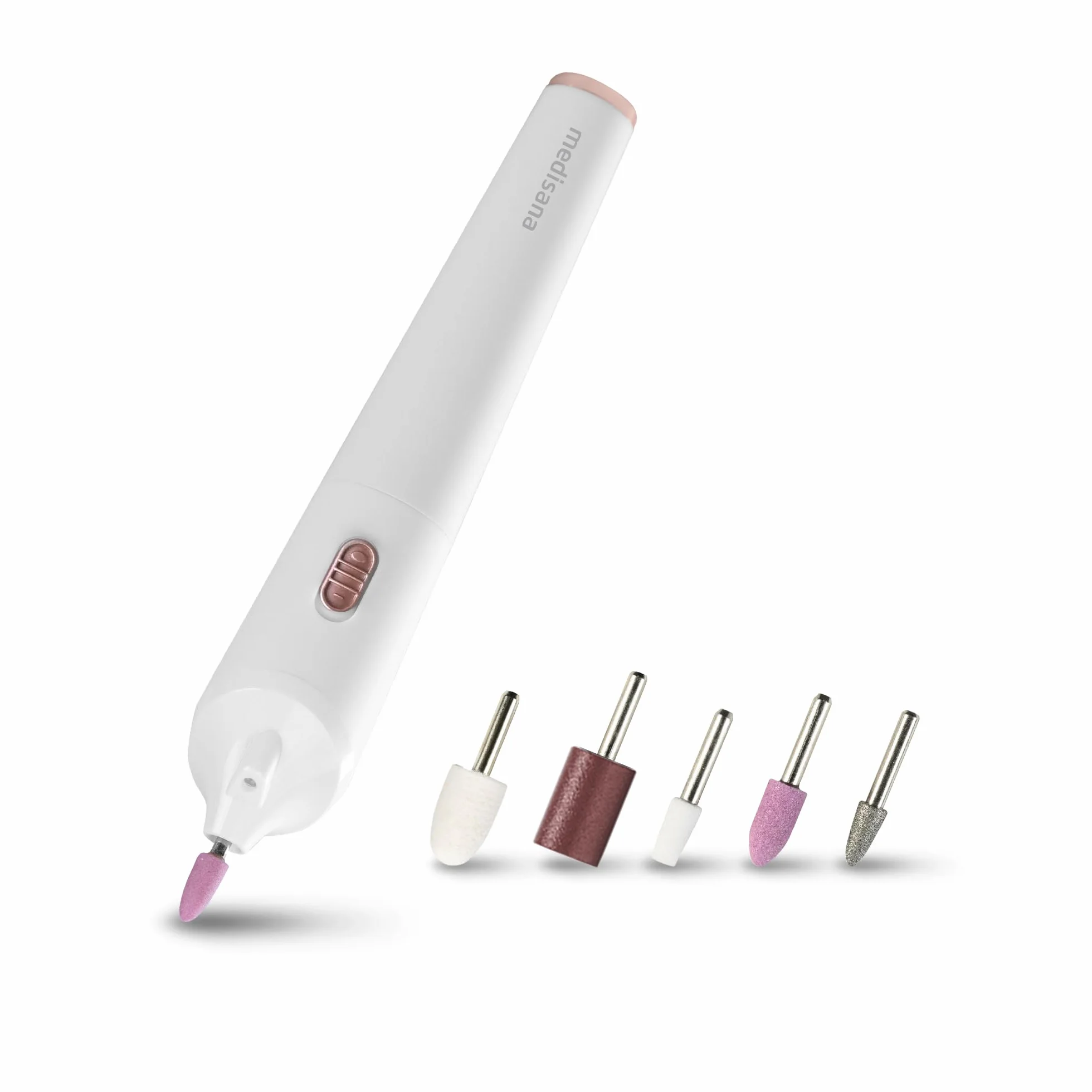 medisana MP 900 elektryczny zestaw do manicure i pedicure, pilnik do paznokci, obcinacz do paznokci i zmywacz do modzeli, zestaw do pielęgnacji dłoni i stóp oraz leczenia paznokci, skórek i modzeli
