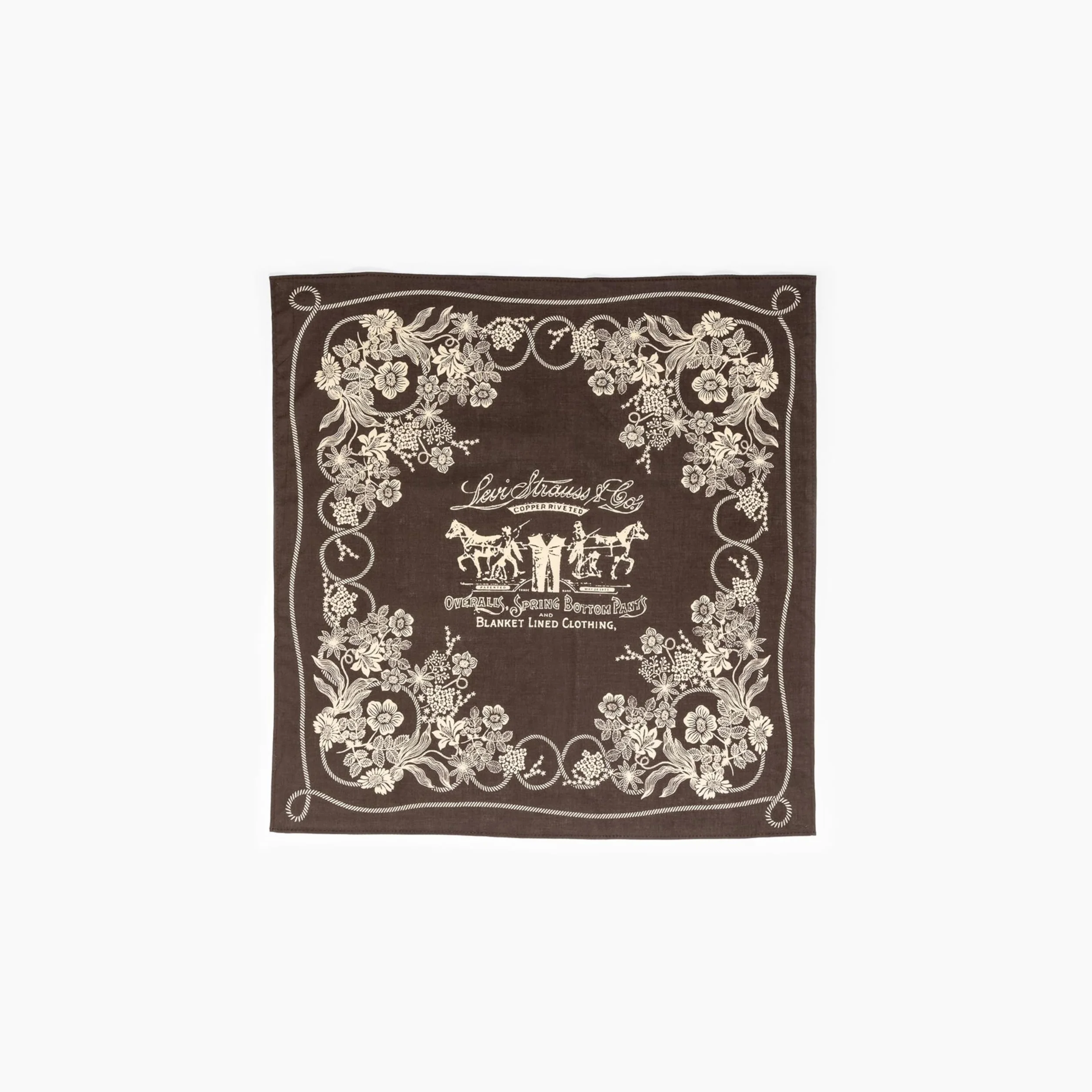Levi's Kwiatowy Rodeo Bandana, Ciemnobrązowy, Mieszany, Ciemny brąz, rozmiar uniwersalny