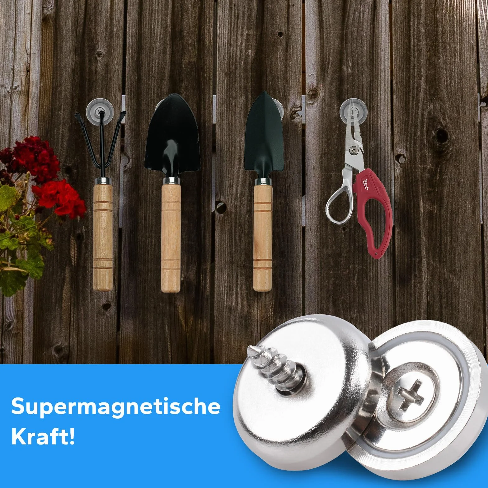 Magnesy neodymowe, ekstra mocne, z otworem 20 mm, 10 kg, magnes do przykręcania, magnesy garnkowe, bardzo mocne, ze śrubami do wyposażenia warsztatowego, akcesoria 8 sztuk