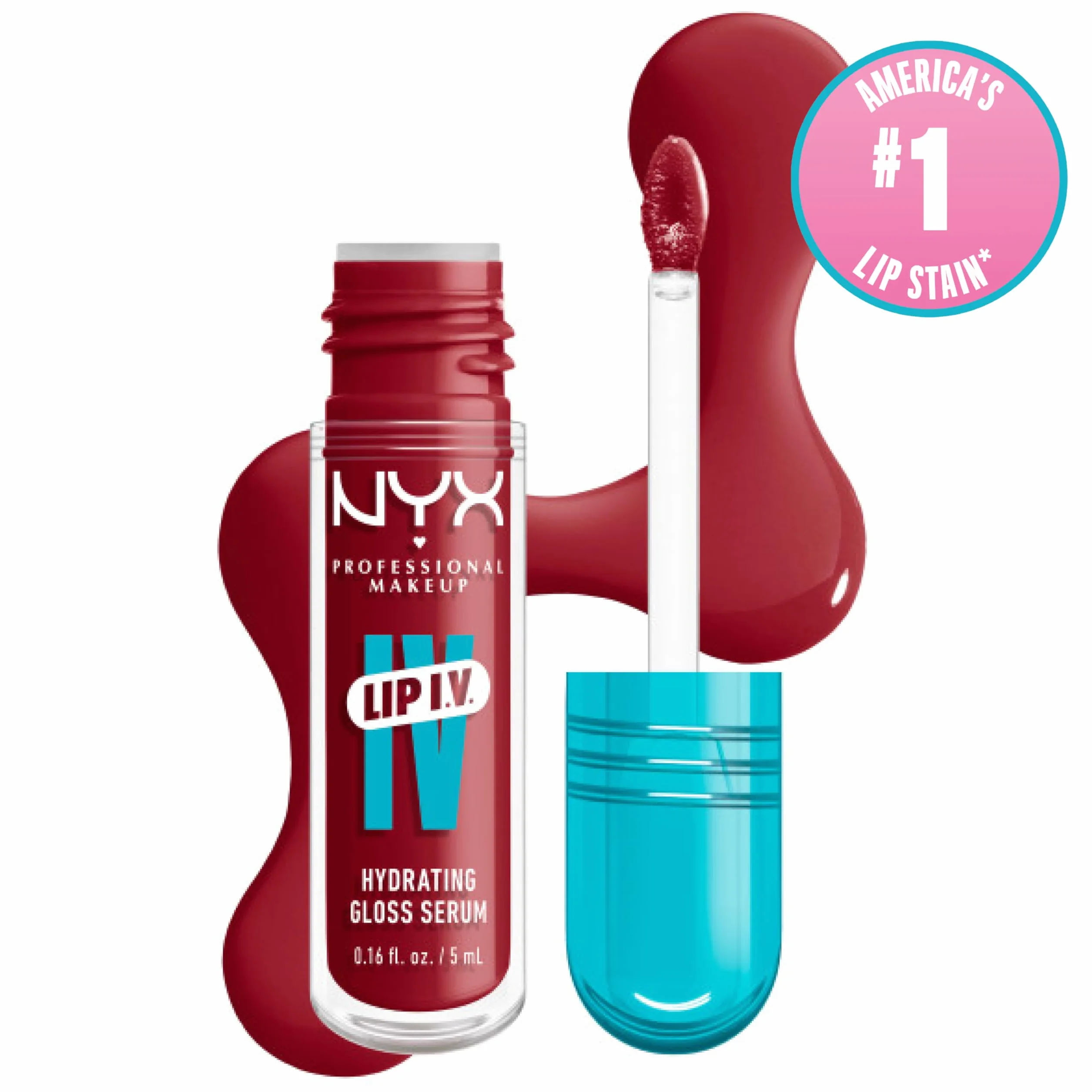 NYX Professional Makeup Nawilżający błyszczyk do ust, kolor i połysk na mokro, do 12 godzin, z witaminą B12 i magnezem, nawilżający połysk do ust IV, odcień: Berry Thirsty