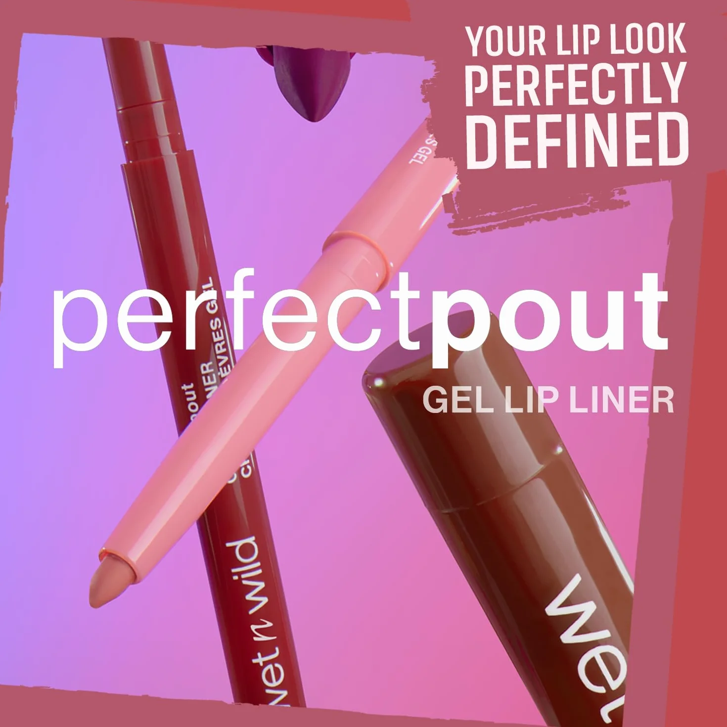 Wet n Wild Perfect Pout Gel Lip Liner, Wysoce Pigmentowana Kredka do Ust z Półmatowym Wykończeniem, Modeluje i Rzeźbi Usta, Odcień Lay Down the Mauves