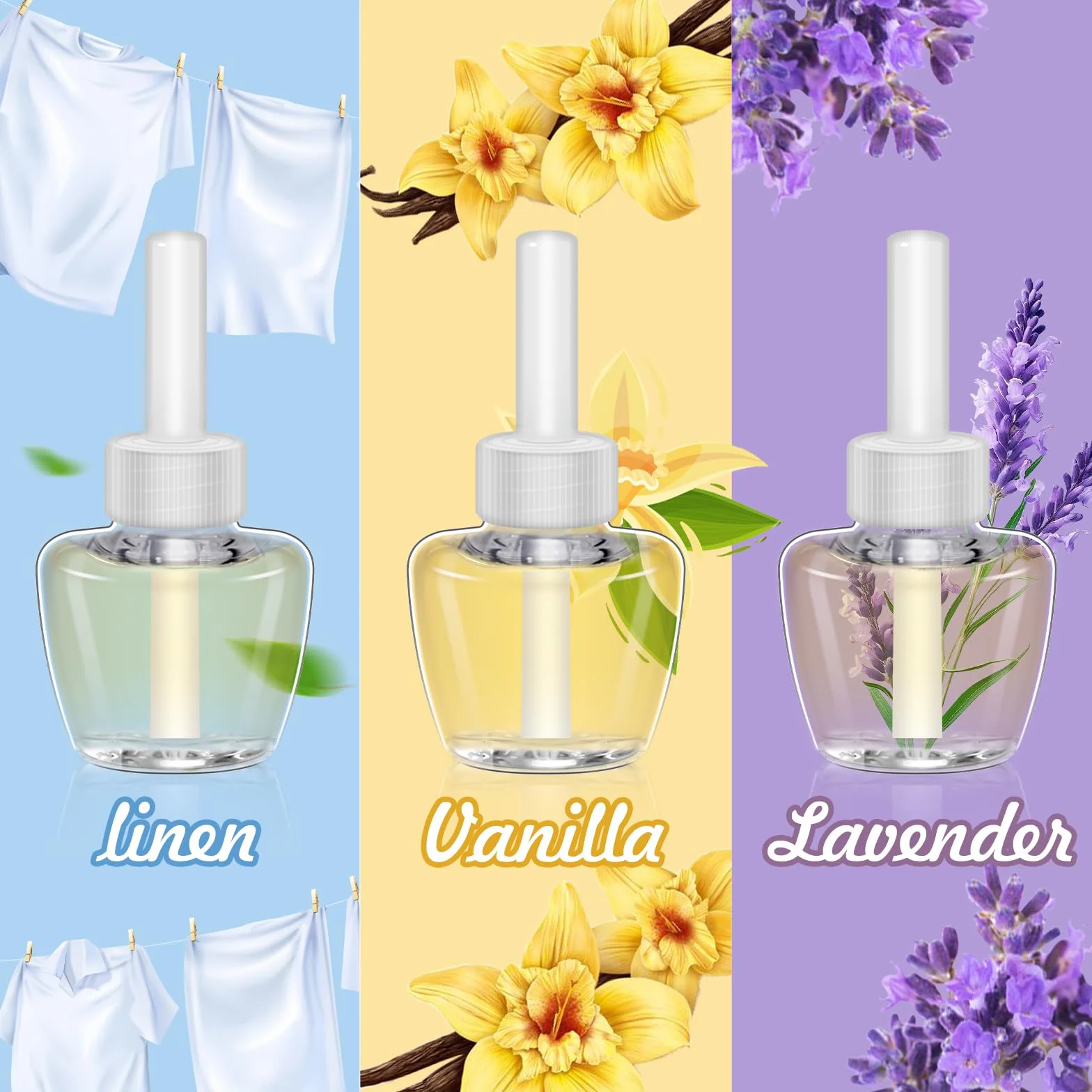 SCENTORINI Flakon zapachowy, odświeżacz powietrza do pomieszczeń, 6 x wkład, olejek zapachowy do pomieszczeń, mieszany zapach, flakony zapachowe, wkład do wkładu Air Wick i Glade