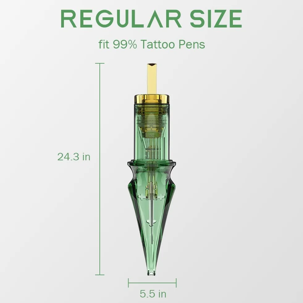 Solong Tattoo Elite EN01S #10 Bugpin, 20 sztuk, 7 igieł, ekstra długie kartridże typu Taper, uniwersalne, kompatybilne z precyzyjnymi liniami i szczegółowym cieniowaniem