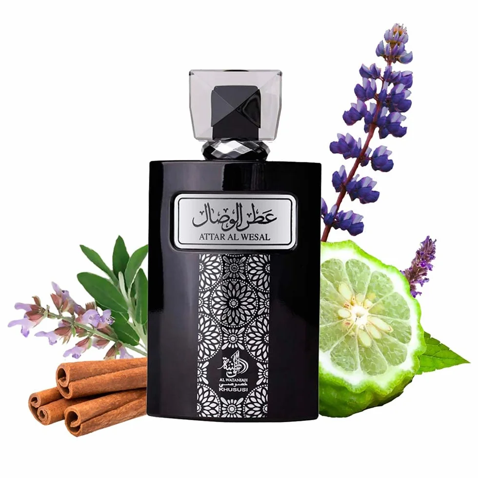 Al Wataniah Attar Al Wesal - Orientalne perfumy unisex z nutami drewna i przyprawami - intensywny i trwały zapach - 100 ml