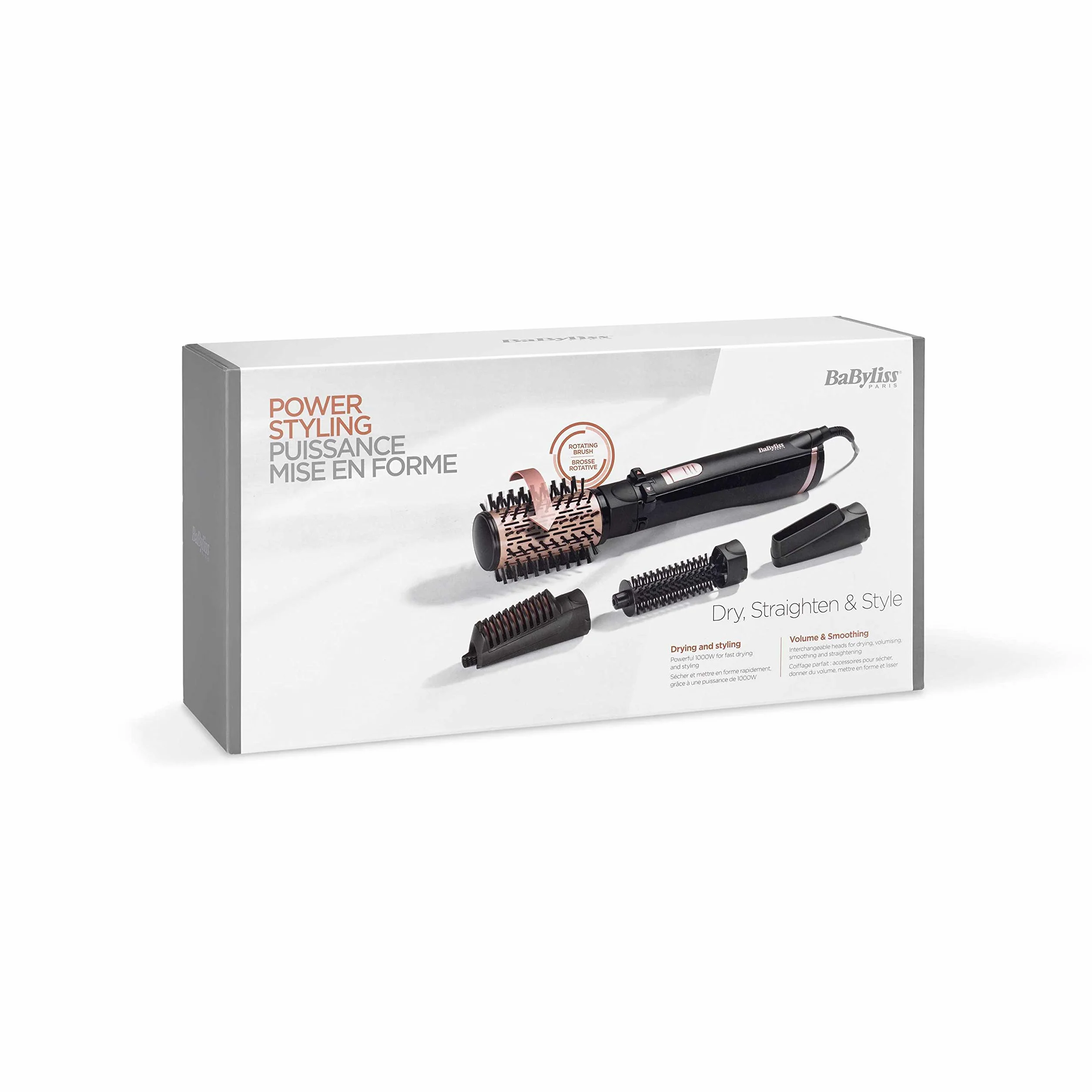 BaByliss AS200E obrotowa szczotka z gorącym powietrzem 1000 W jonowa stylizacja włosów czarna