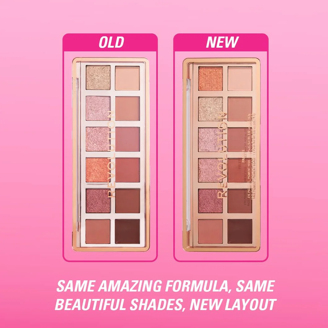 Revolution Beauty paleta Ikon 12 kolorów matowe błyszczące brąz True Icon