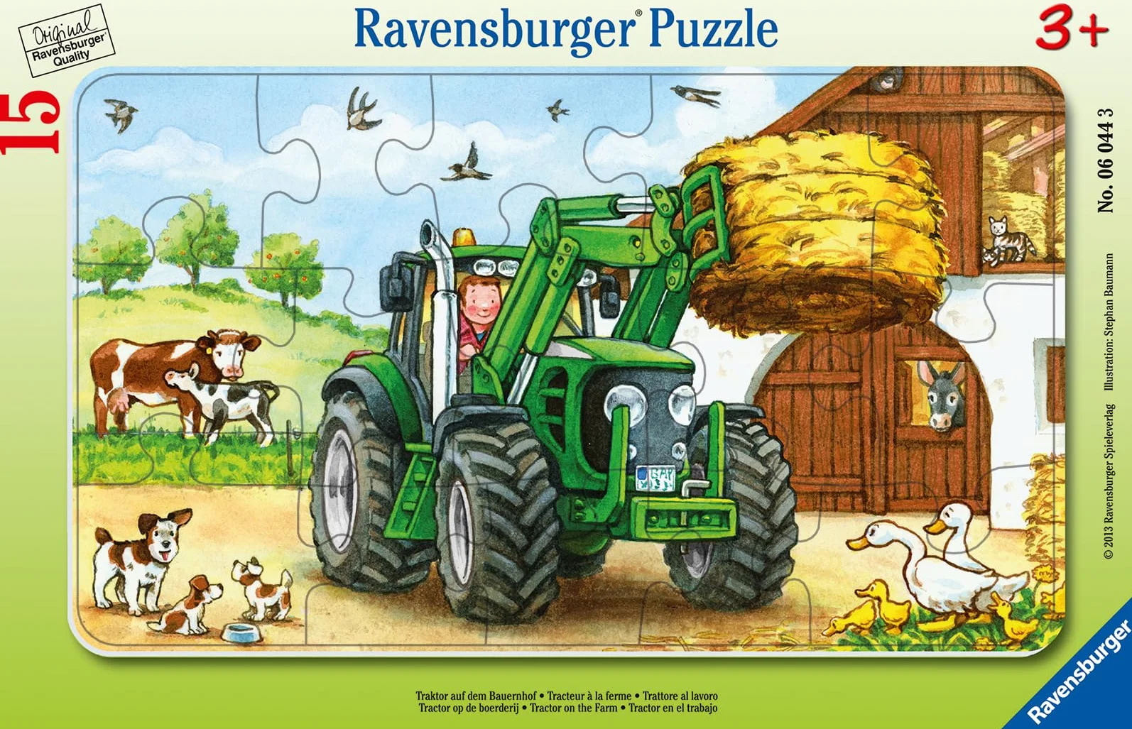 Ravensburger Puzzle 6044 Ravensburger Traktor Na Polu 15 Elementów Puzzle Dla Dzieci W Ramce (6044) Unikalne Elementy, Technologia Softclick - Klocki Pasują Idealnie
