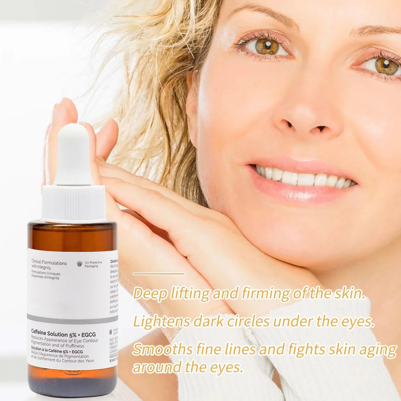 Roztwór kofeiny 5% + EGCG, 30 ml serum do oczu z kofeiną, serum do oczu, roztwór kofeiny 5% + EGCG, serum do oczu przeciwko obrążkom i opuchliźnie, serum do oczu z kofeiną dla kobiet i mężczyzn